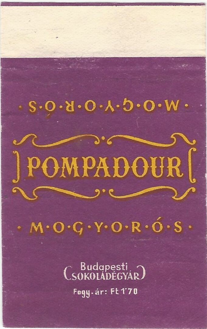 Pompadour csokoládé, csomagolóanyag (Magyar Kereskedelmi és Vendéglátóipari Múzeum CC BY-NC-SA)