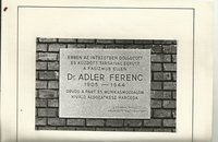 Dr. Adler Ferenc emléktábla