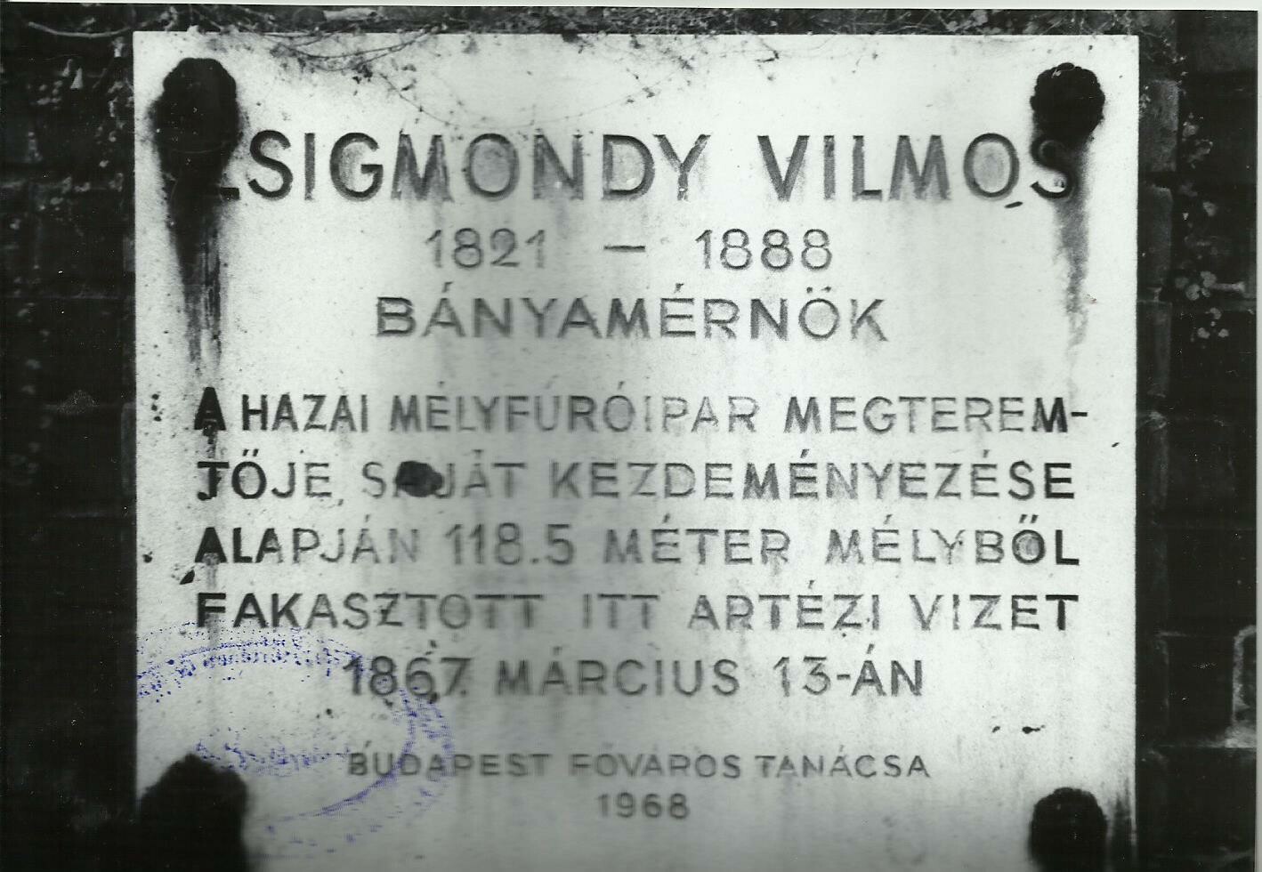 Zsigmondy Vilmos emléktábla (Angyalföldi Helytörténeti Gyűjtemény CC BY-NC-SA)
