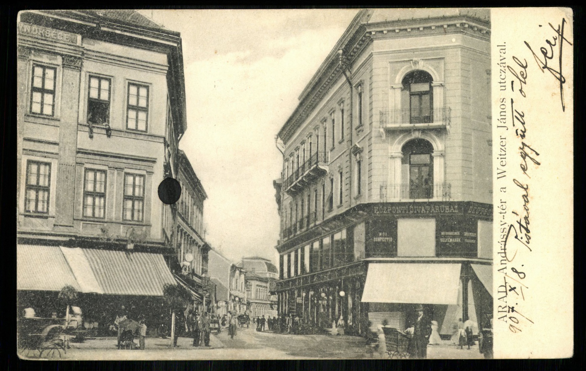 Arad; Andrássy tér a Weitzer János utcával (Magyar Kereskedelmi és Vendéglátóipari Múzeum CC BY-NC-ND)