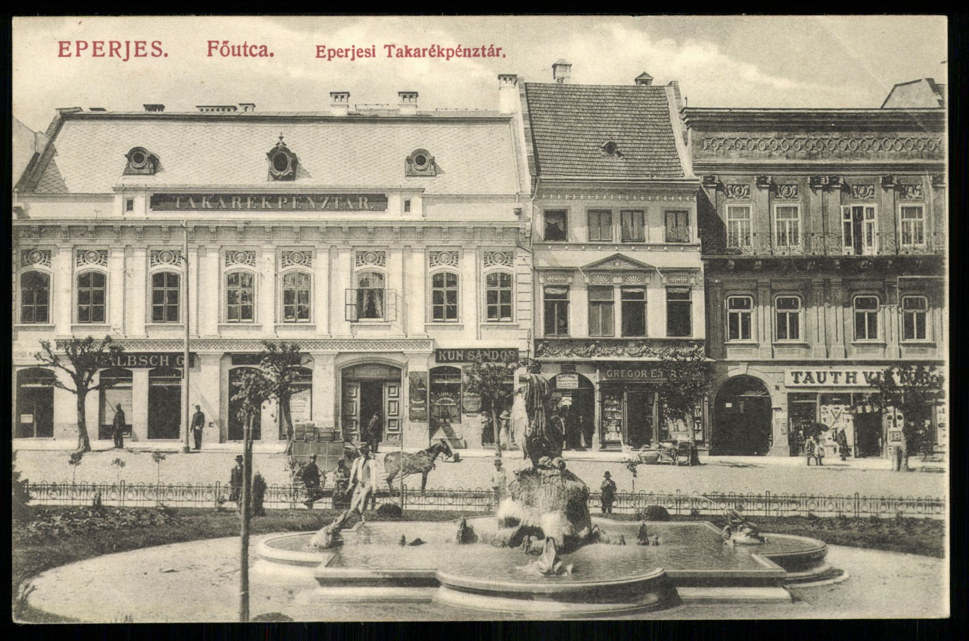Eperjes; Fő utca, Eperjesi Takarékpénztár (Magyar Kereskedelmi és Vendéglátóipari Múzeum CC BY-NC-ND)