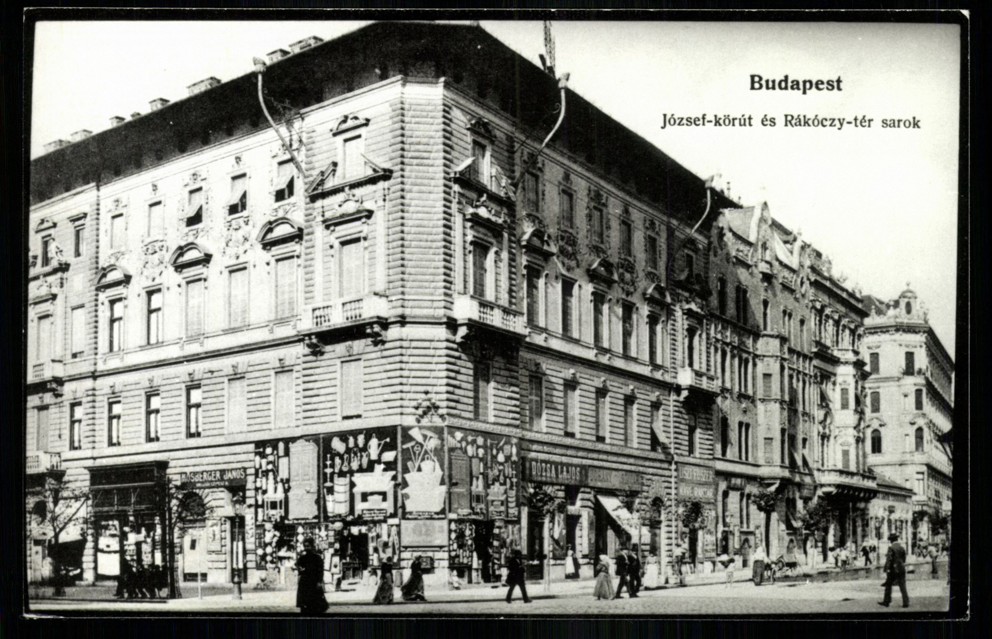 Budapest; József körút és Rákóczi tér sarok (Magyar Kereskedelmi és Vendéglátóipari Múzeum CC BY-NC-ND)