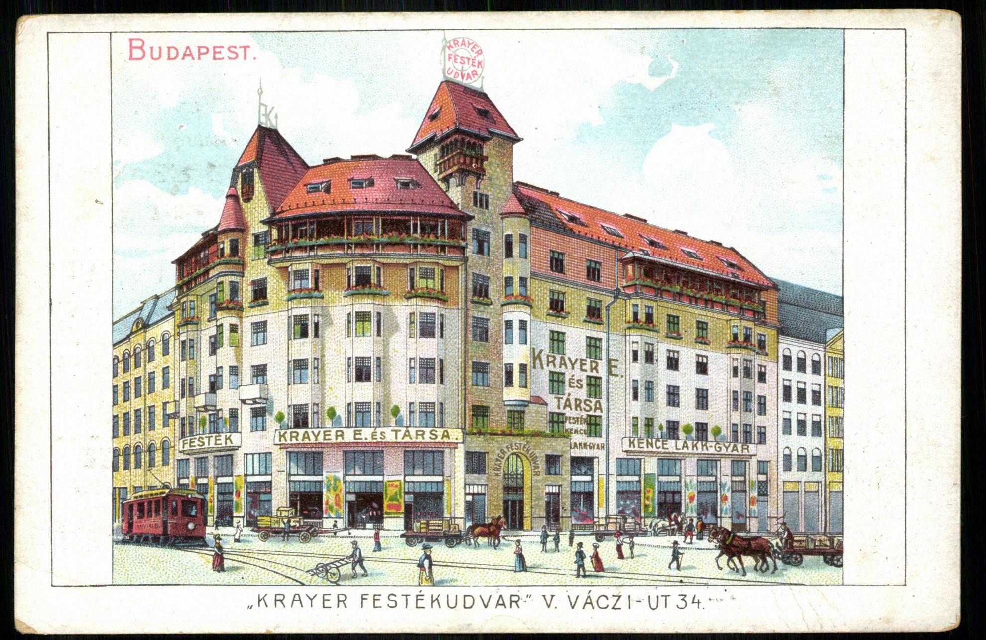 Budapest; „Krayer Festékudvar” V., Váci út 34. (Magyar Kereskedelmi és Vendéglátóipari Múzeum CC BY-NC-ND)