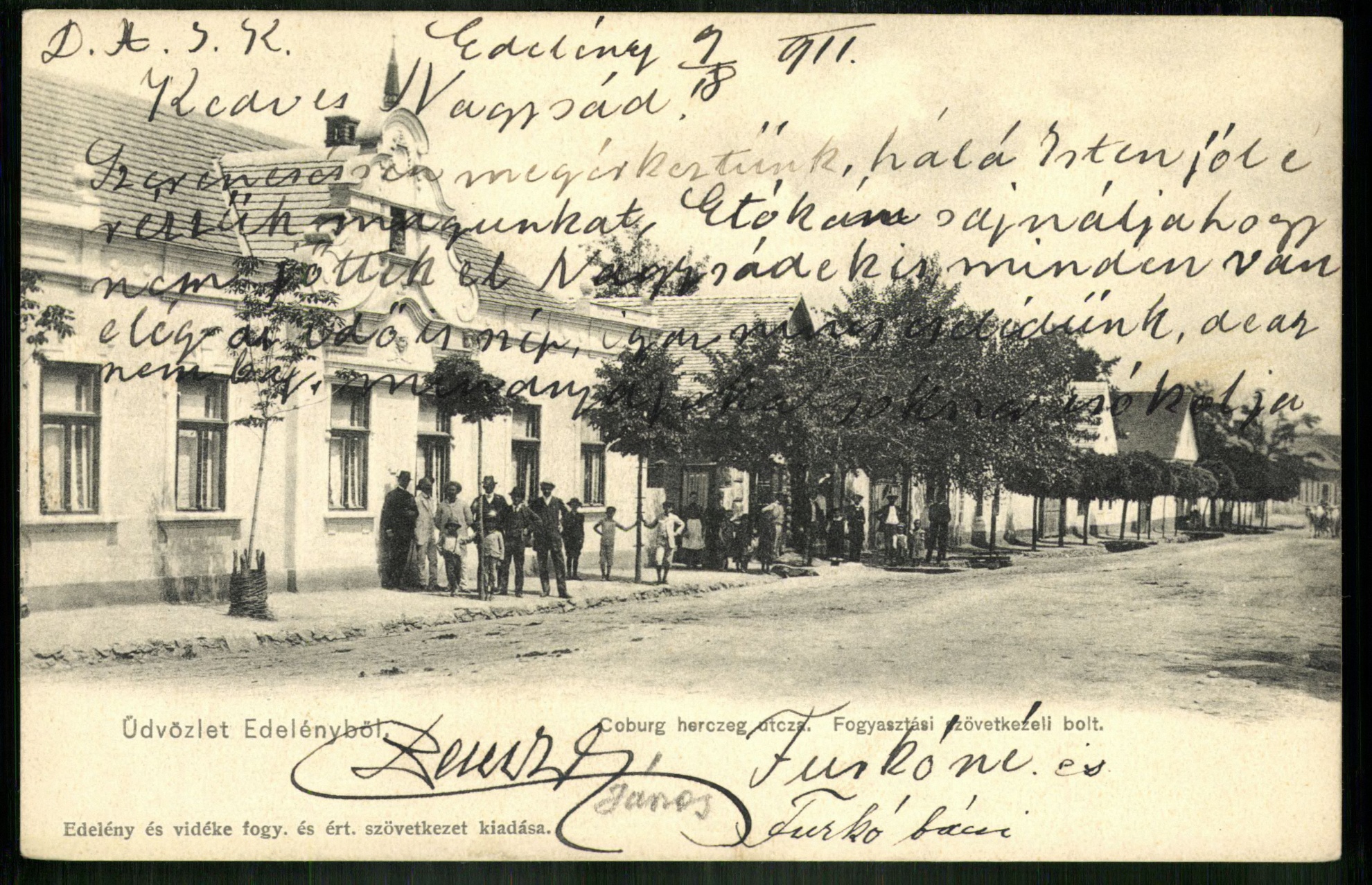 Edelény; Coburg herceg utca. Fogyasztási szövetkezeti bolt (Magyar Kereskedelmi és Vendéglátóipari Múzeum CC BY-NC-ND)