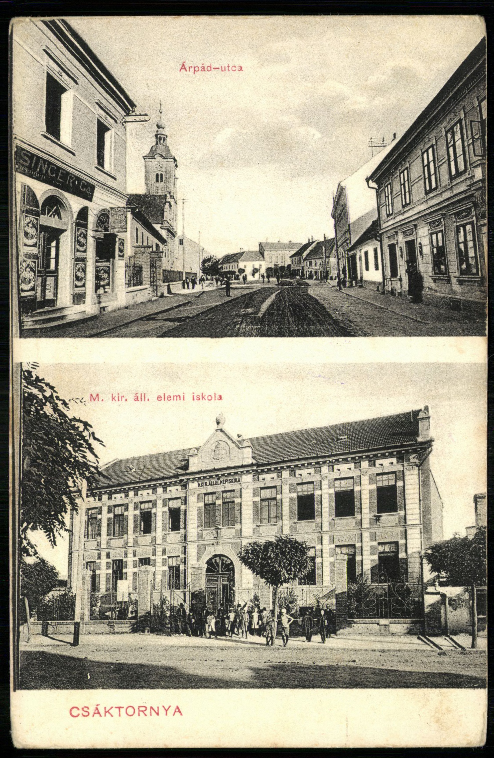 Csáktornya; Árpád utca; Magyar királyi állami elemi iskola (Magyar Kereskedelmi és Vendéglátóipari Múzeum CC BY-NC-ND)