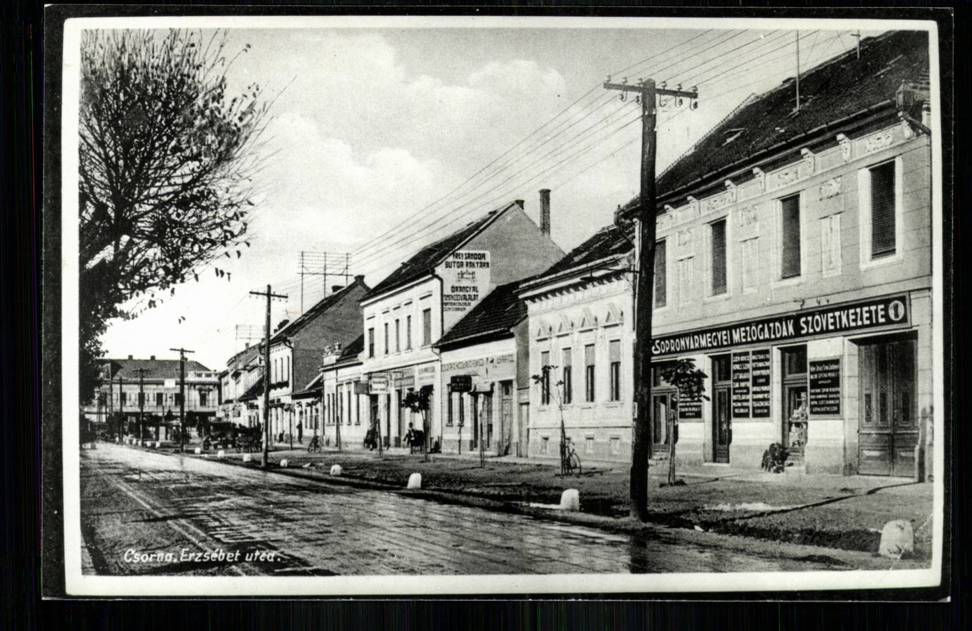Csorna; Erzsébet utca (Magyar Kereskedelmi és Vendéglátóipari Múzeum CC BY-NC-ND)