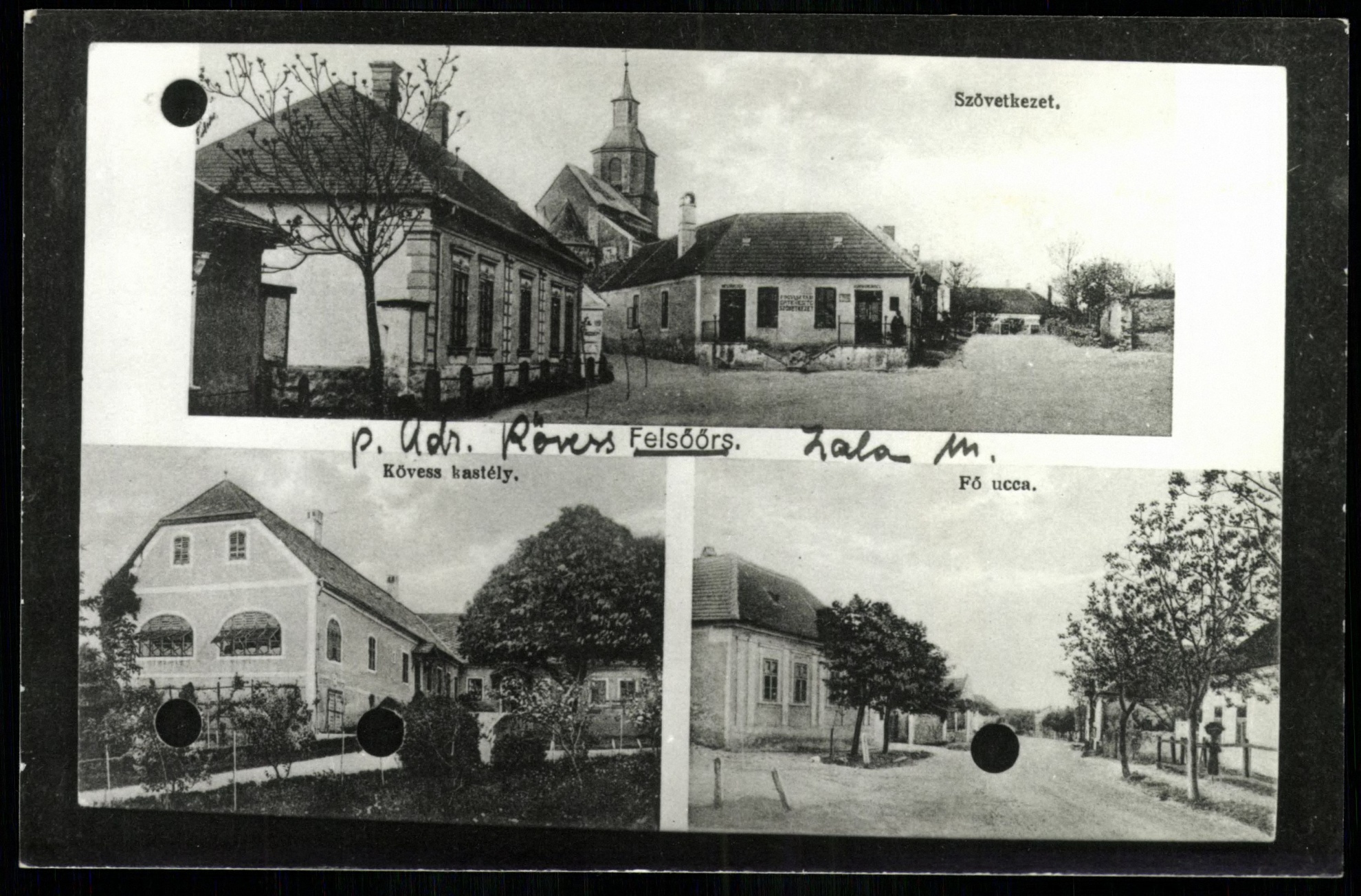 Felsőörs; Szövetkezet; Kövess kastély; Fő utca (Magyar Kereskedelmi és Vendéglátóipari Múzeum CC BY-NC-ND)