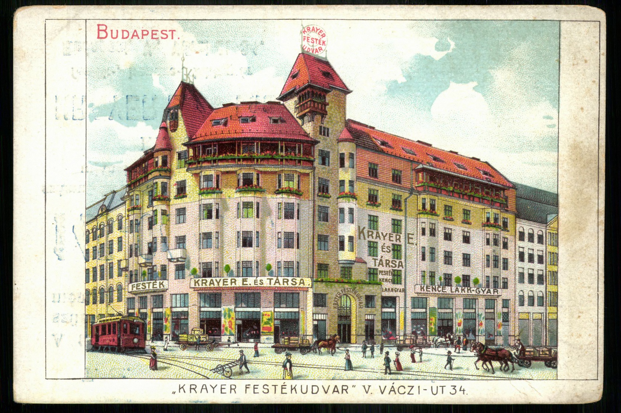 Budapest; „Krayer Festékudvar” V. Váci út 34. (Magyar Kereskedelmi és Vendéglátóipari Múzeum CC BY-NC-ND)
