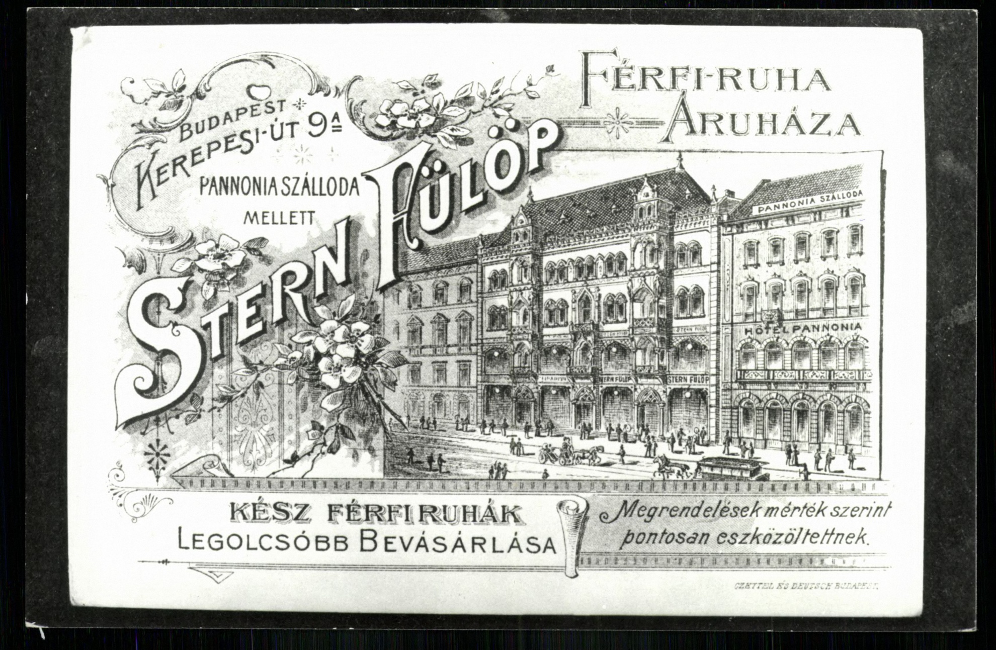 Budapest; Stern Fülöp Férfiruha Áruháza, Kerepesi út 9.a. (Magyar Kereskedelmi és Vendéglátóipari Múzeum CC BY-NC-ND)