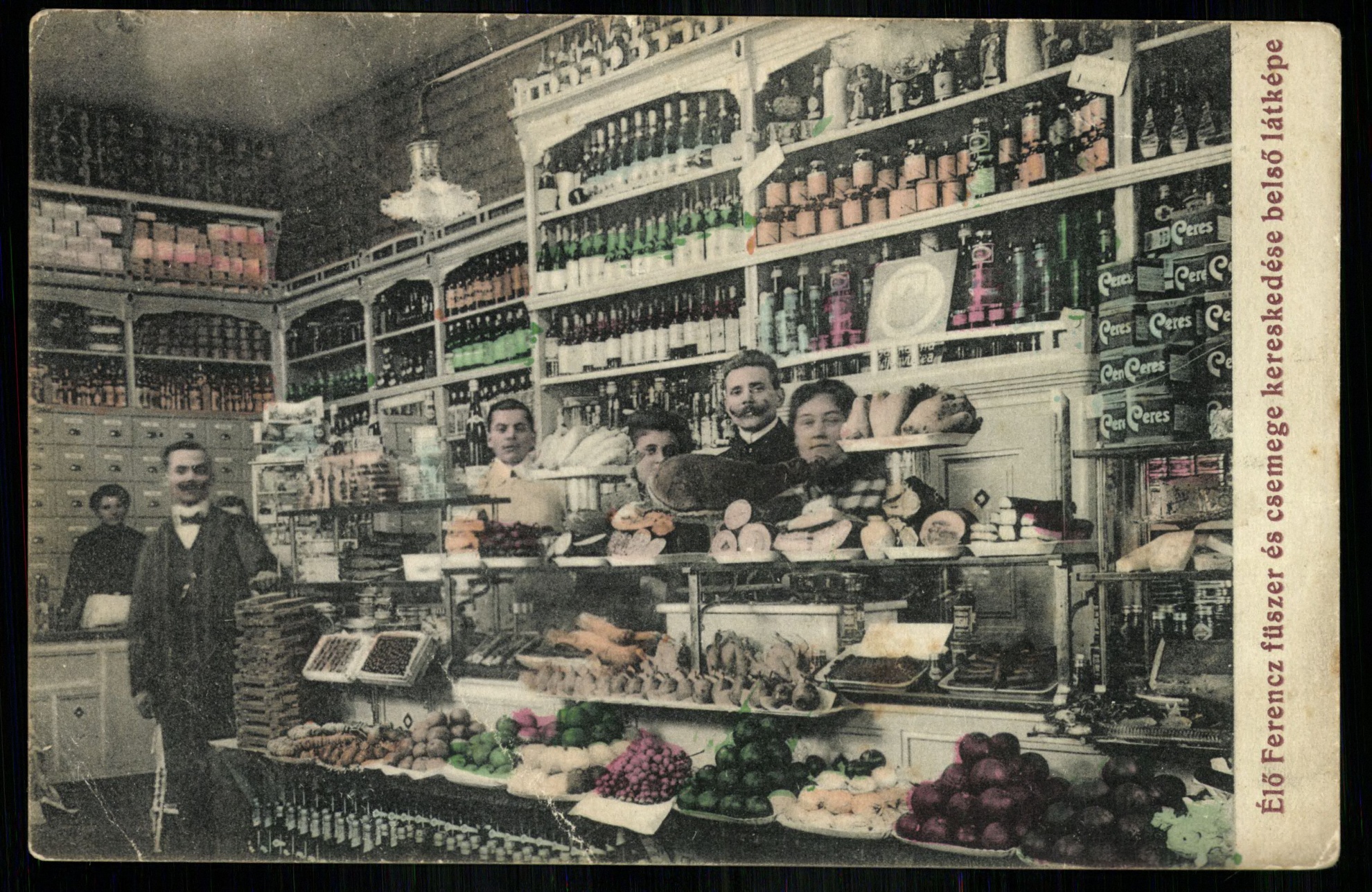 Budapest; Élő Ferenc fűszer- és csemege kereskedése belső látképe (Magyar Kereskedelmi és Vendéglátóipari Múzeum CC BY-NC-ND)