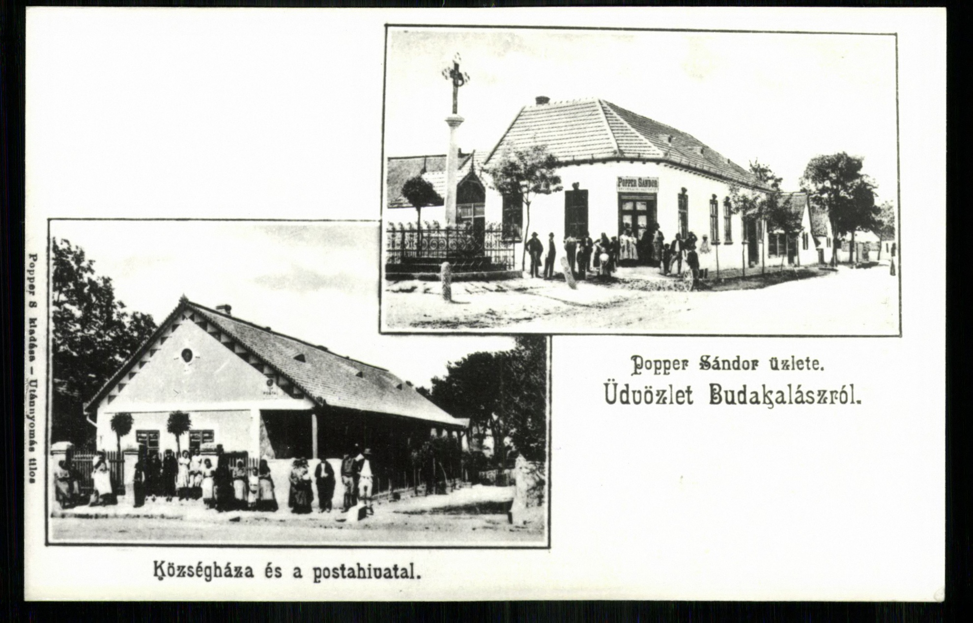 Budakalász; Popper Sándor üzlete; Községháza és postahivatal (Magyar Kereskedelmi és Vendéglátóipari Múzeum CC BY-NC-ND)