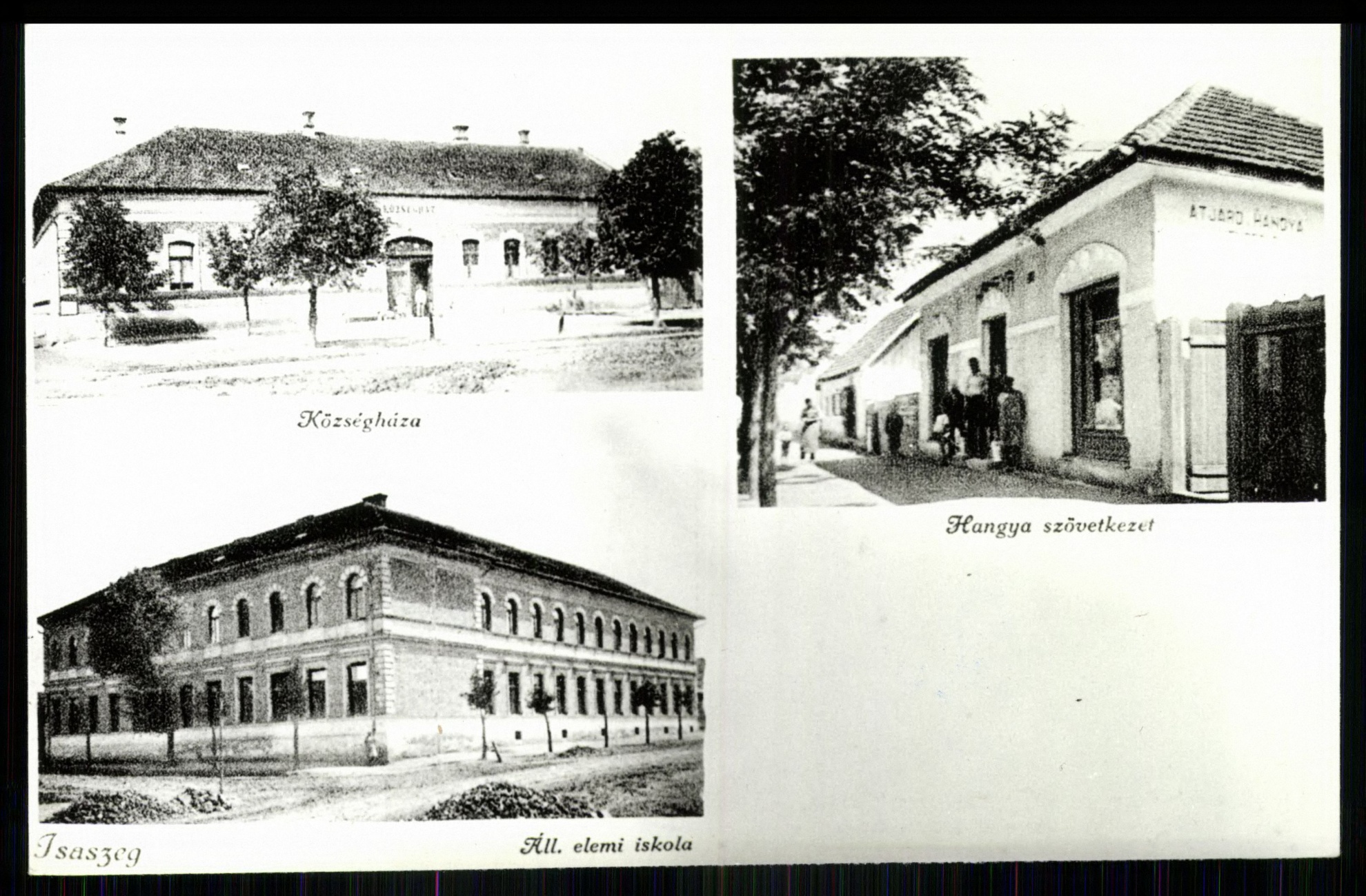 Isaszeg; Községháza; Hangya Szövetkezet; Állami elemi iskola (Magyar Kereskedelmi és Vendéglátóipari Múzeum CC BY-NC-ND)