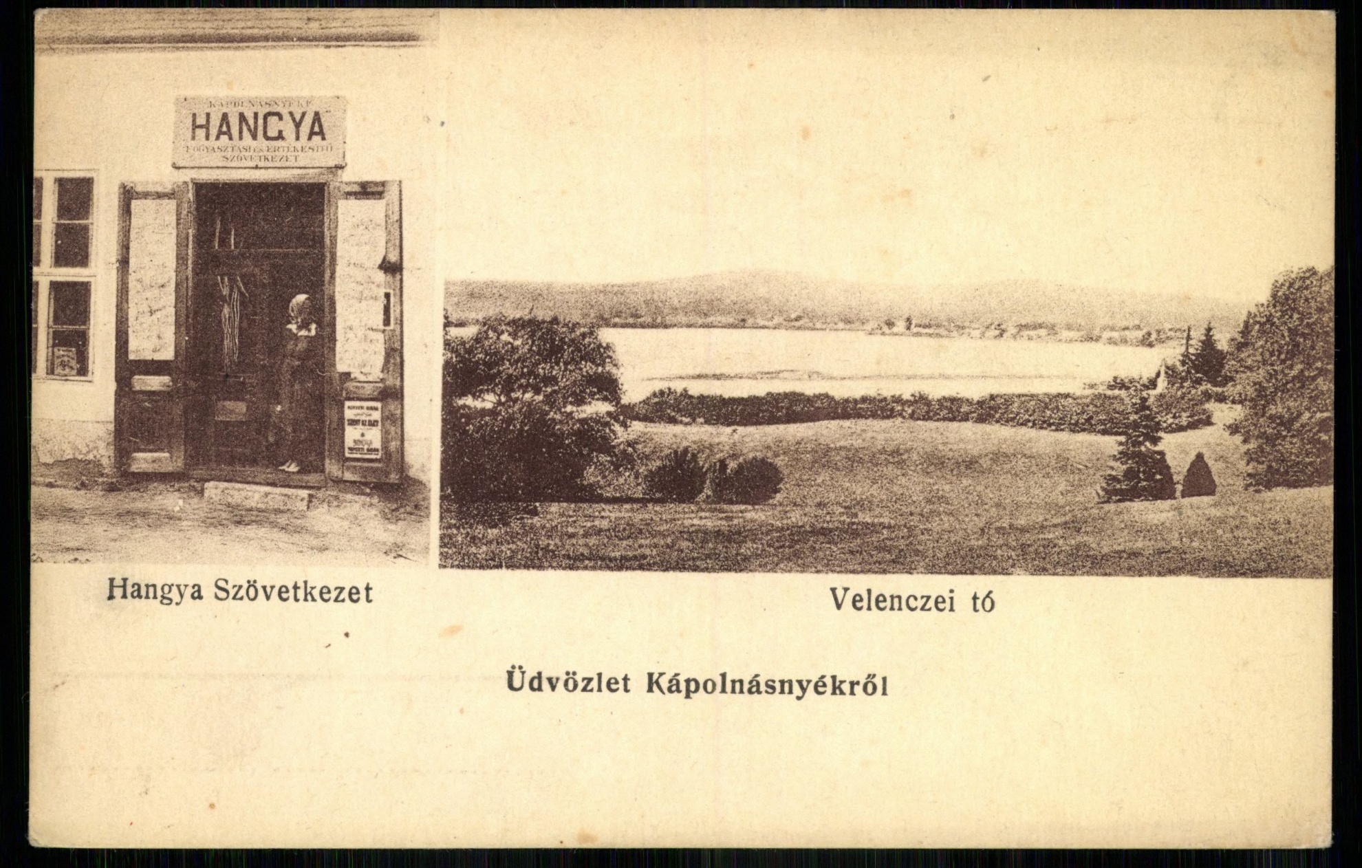 Kápolnásnyék; Hangya Szövetkezet; Velencei tó (Magyar Kereskedelmi és Vendéglátóipari Múzeum CC BY-NC-ND)