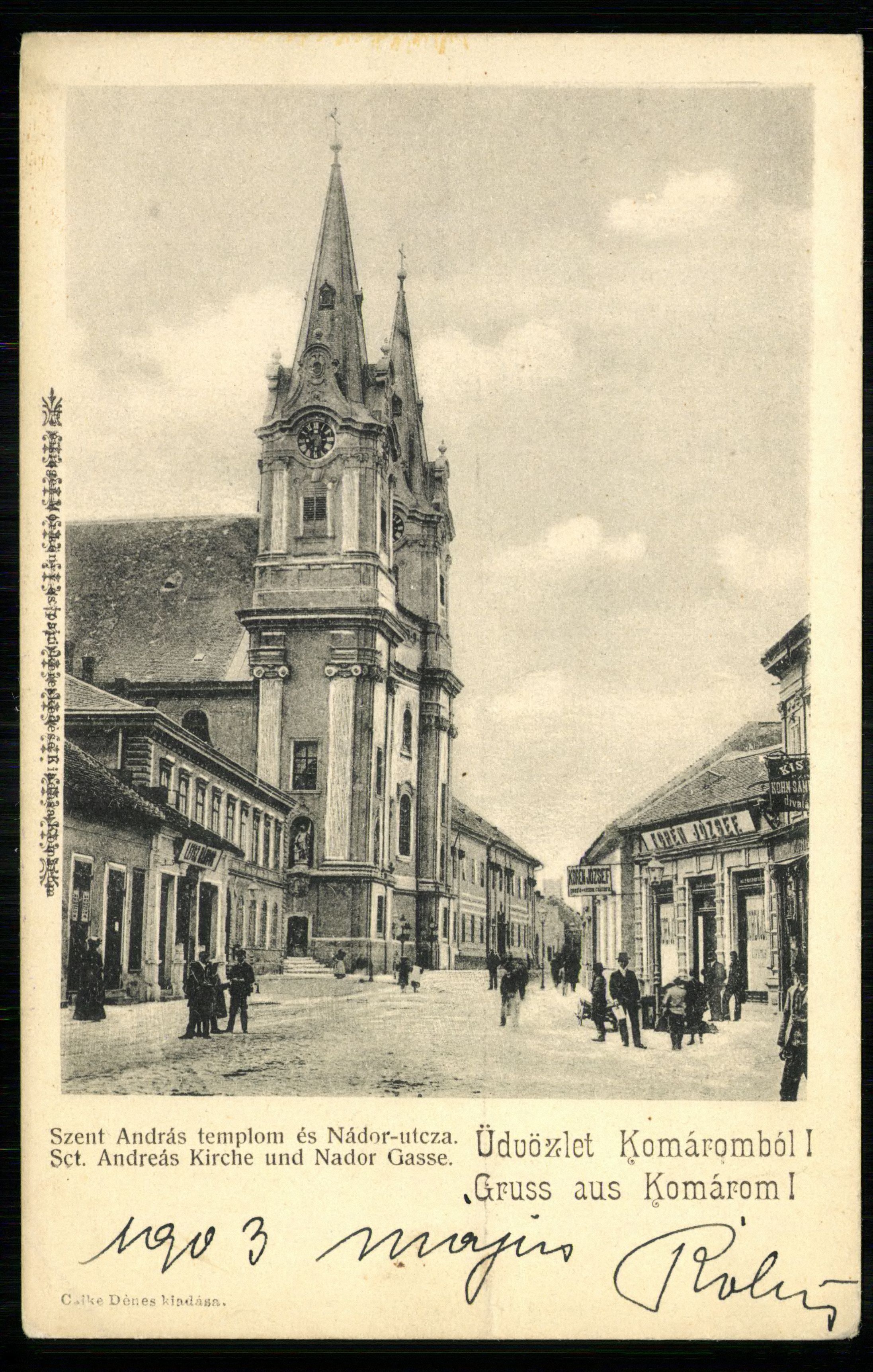 Komárom; SzentAndrás templom és Nádor utca (Magyar Kereskedelmi és Vendéglátóipari Múzeum CC BY-NC-ND)