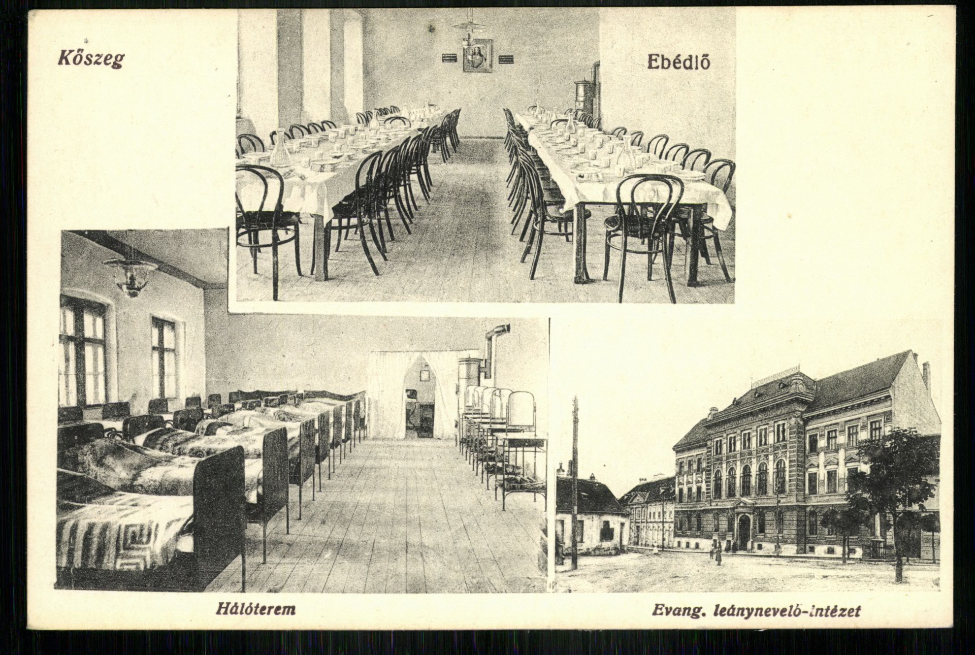 Kőszeg; Evangélikus leánynevelő intézet; Ebédlő; Hálóterem (Magyar Kereskedelmi és Vendéglátóipari Múzeum CC BY-NC-ND)