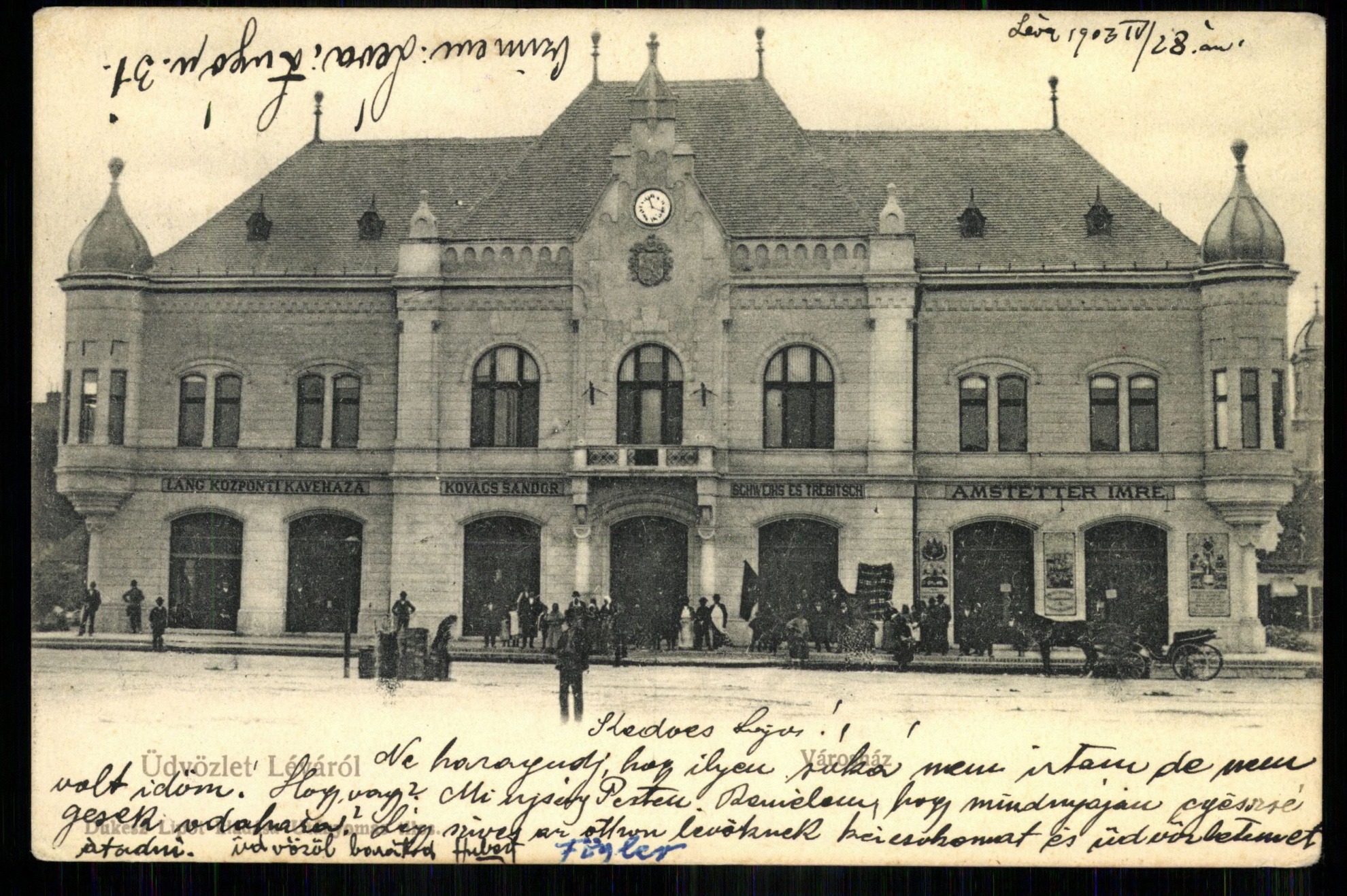 Léva; Városháza (Magyar Kereskedelmi és Vendéglátóipari Múzeum CC BY-NC-ND)
