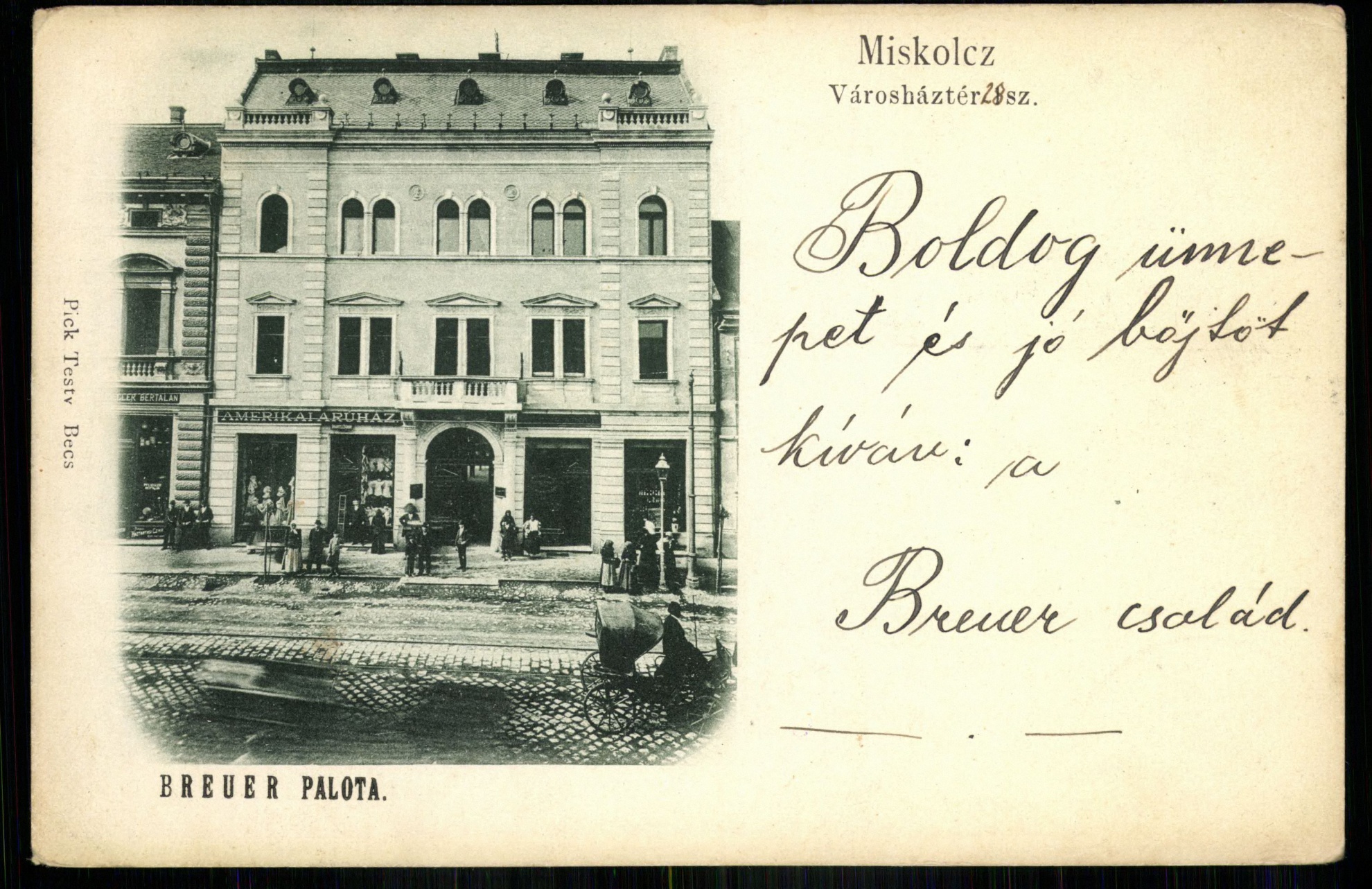 Miskolc; Városház tér 28. sz. Bauer palota (Magyar Kereskedelmi és Vendéglátóipari Múzeum CC BY-NC-ND)