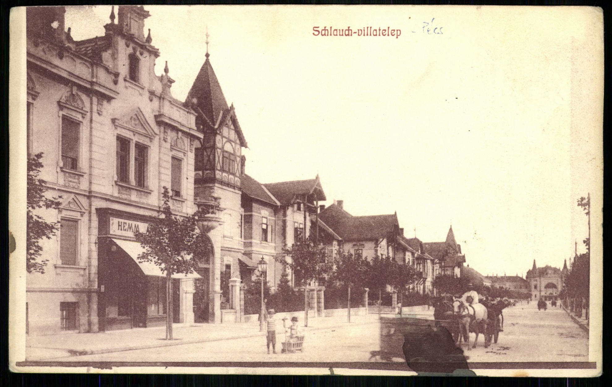 Pécs; Schlauch villatelep (Magyar Kereskedelmi és Vendéglátóipari Múzeum CC BY-NC-ND)