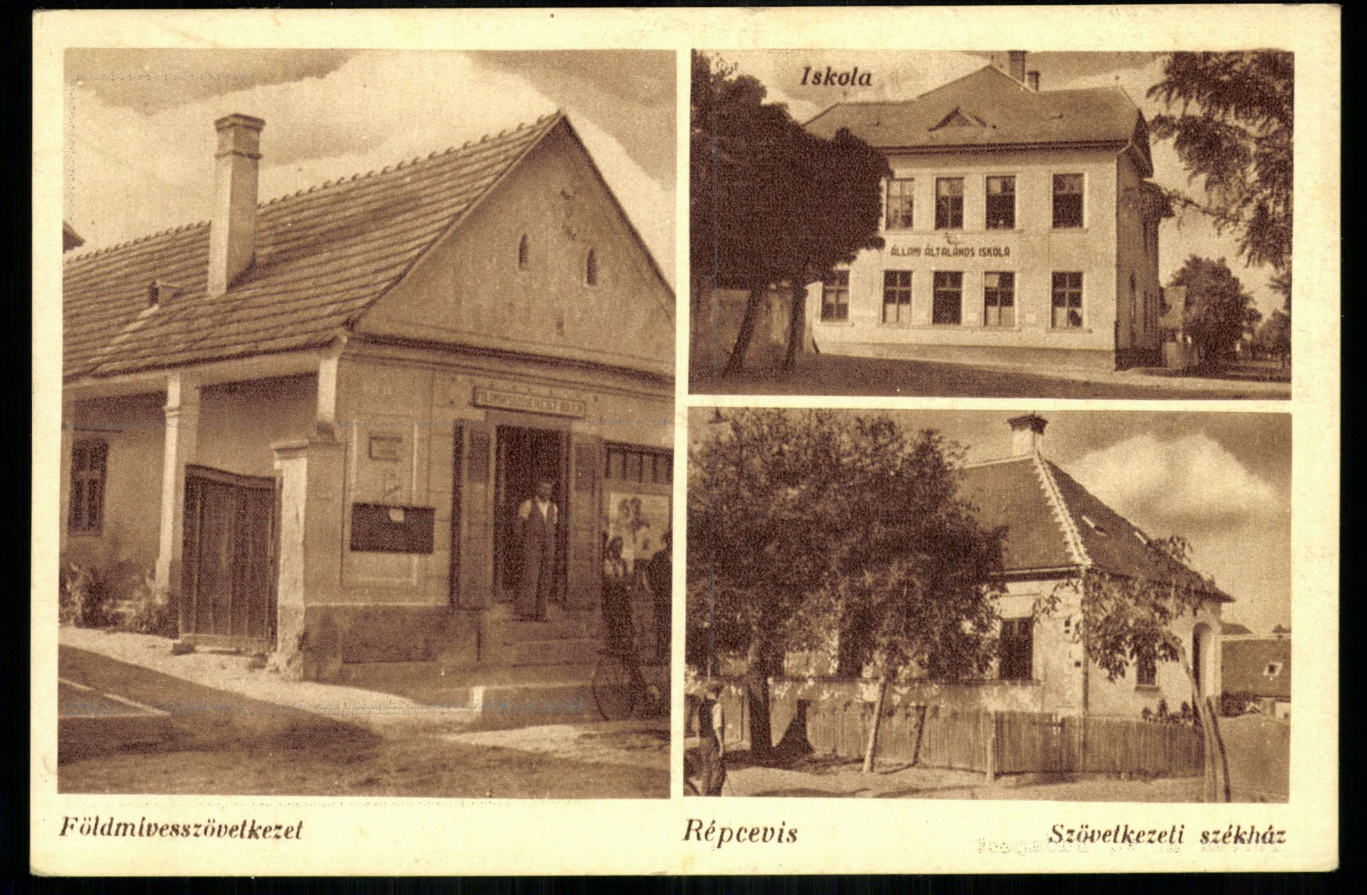 Répcevis; Földmívesszövetkezet; Iskola; Szövetkezeti székház (Magyar Kereskedelmi és Vendéglátóipari Múzeum CC BY-NC-ND)