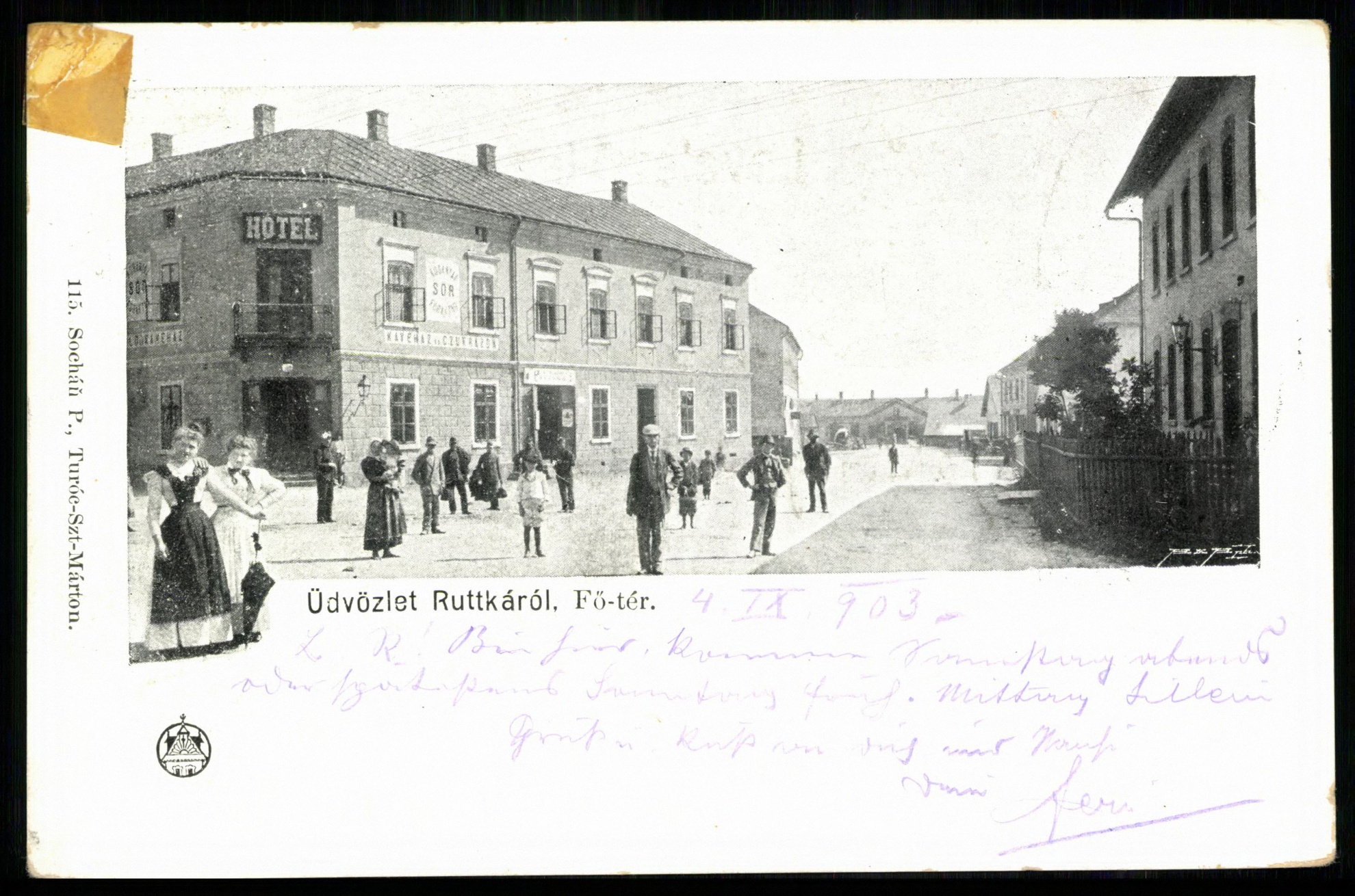 Ruttka; Fő tér (Magyar Kereskedelmi és Vendéglátóipari Múzeum CC BY-NC-ND)
