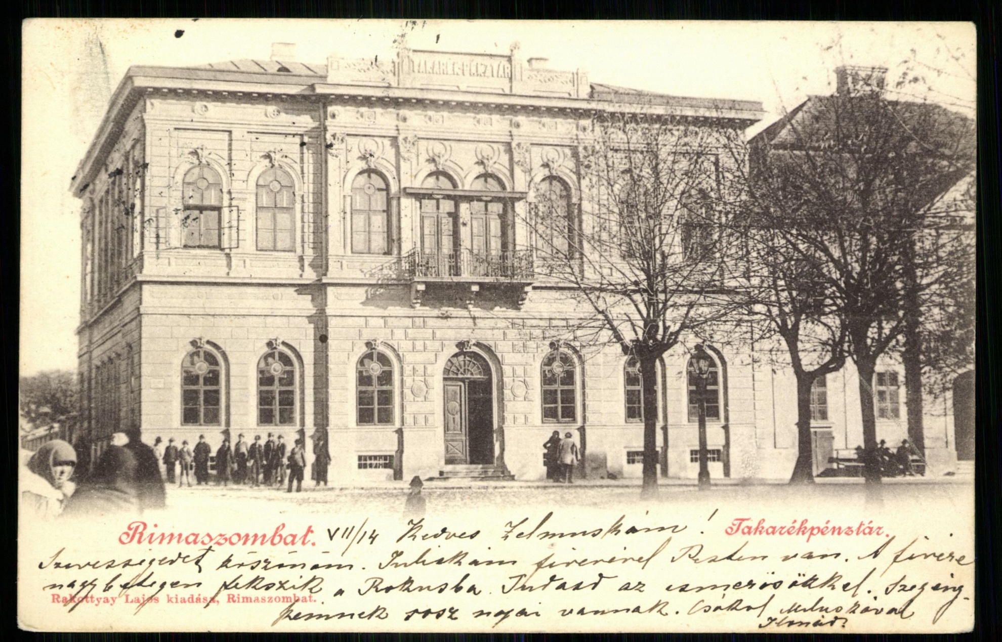 Rimaszombat; Takarékpénztár (Magyar Kereskedelmi és Vendéglátóipari Múzeum CC BY-NC-ND)
