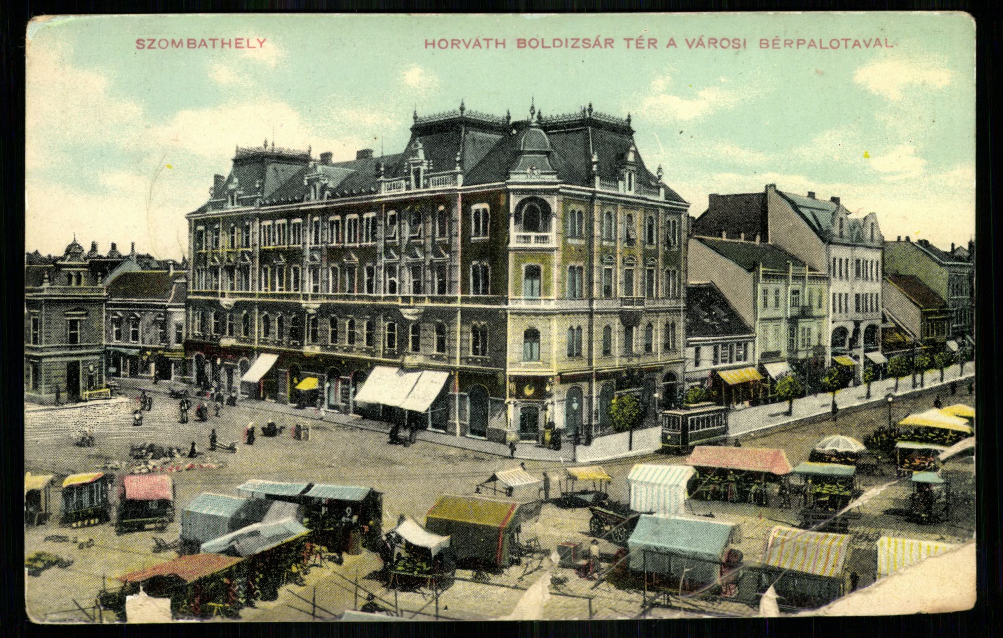 Szombathely; Horváth Boldizsár tér a városi bérpalotával (Magyar Kereskedelmi és Vendéglátóipari Múzeum CC BY-NC-ND)