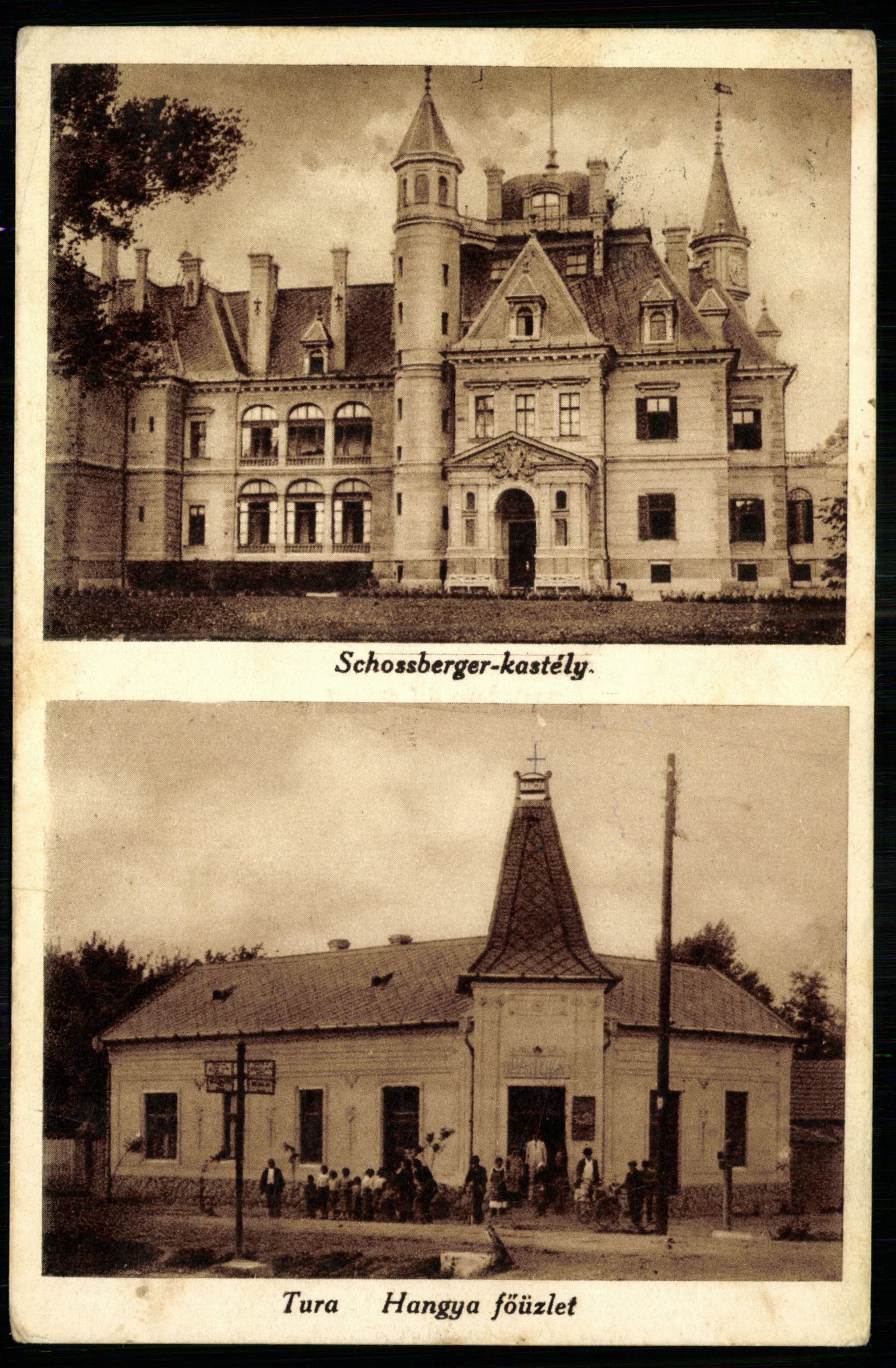 Tura; Schossberger kastély; Hangya főüzlet (Magyar Kereskedelmi és Vendéglátóipari Múzeum CC BY-NC-ND)