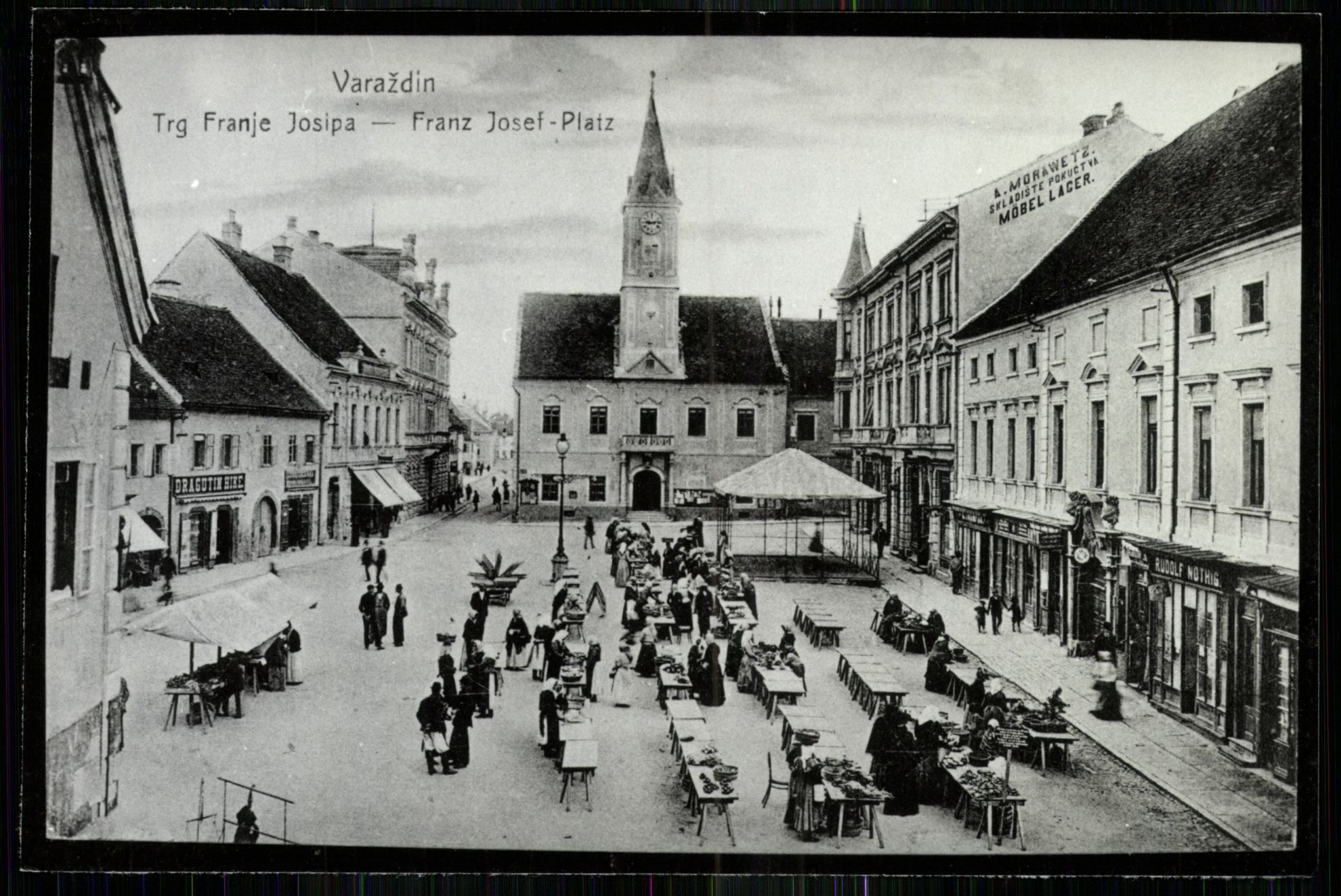 Varaždin; Franz Josep Platz (Magyar Kereskedelmi és Vendéglátóipari Múzeum CC BY-NC-ND)