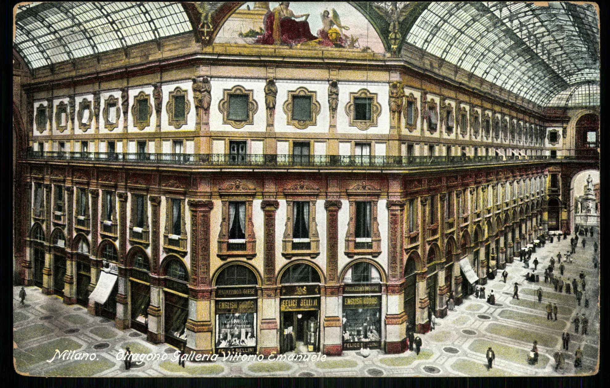 Milano; Ottagono Galleria Vittorio Emanuele (Magyar Kereskedelmi és Vendéglátóipari Múzeum CC BY-NC-ND)