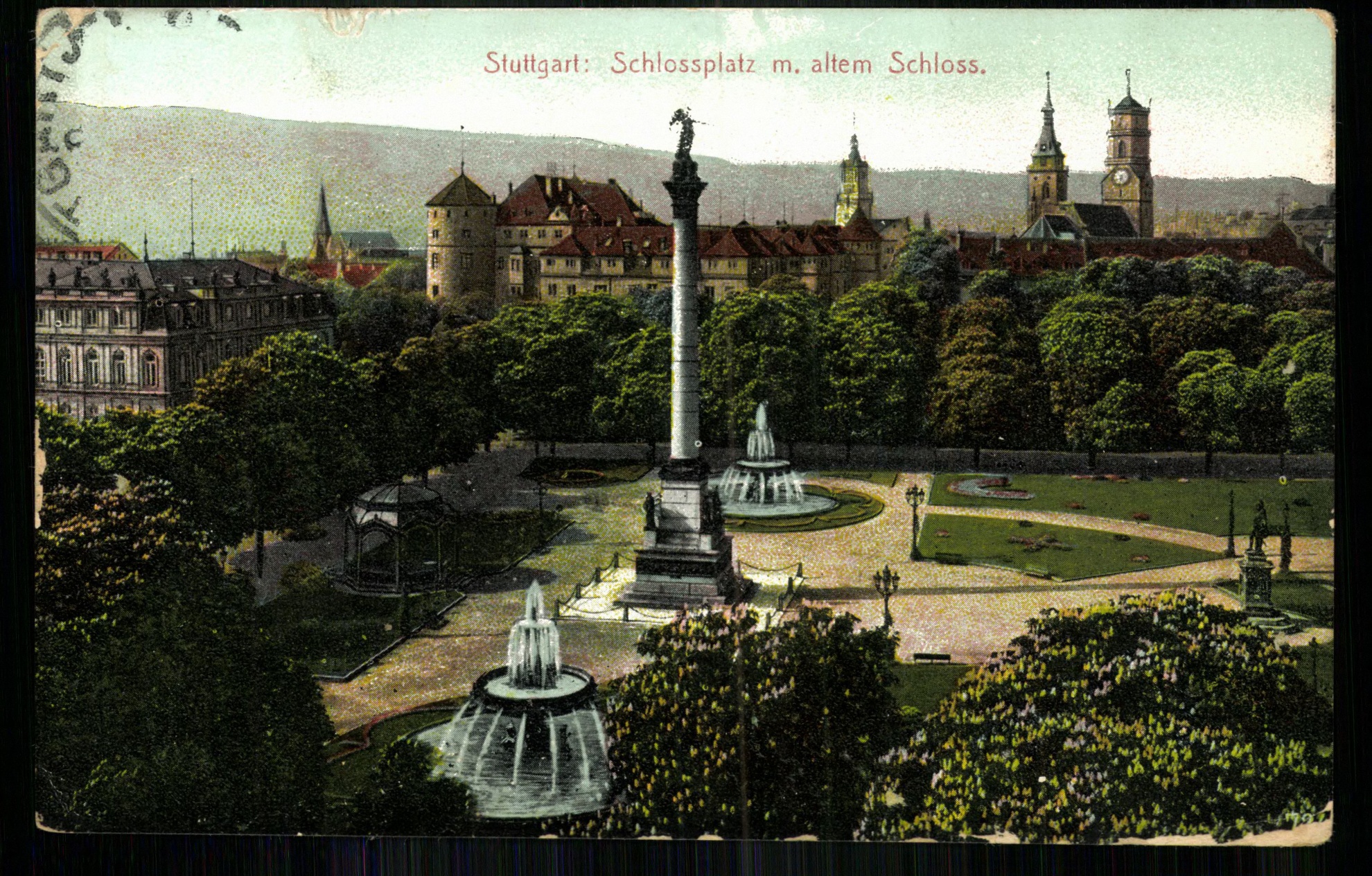 Stuttgart; Schlossplatz m. altem Schloss (Magyar Kereskedelmi és Vendéglátóipari Múzeum CC BY-NC-ND)
