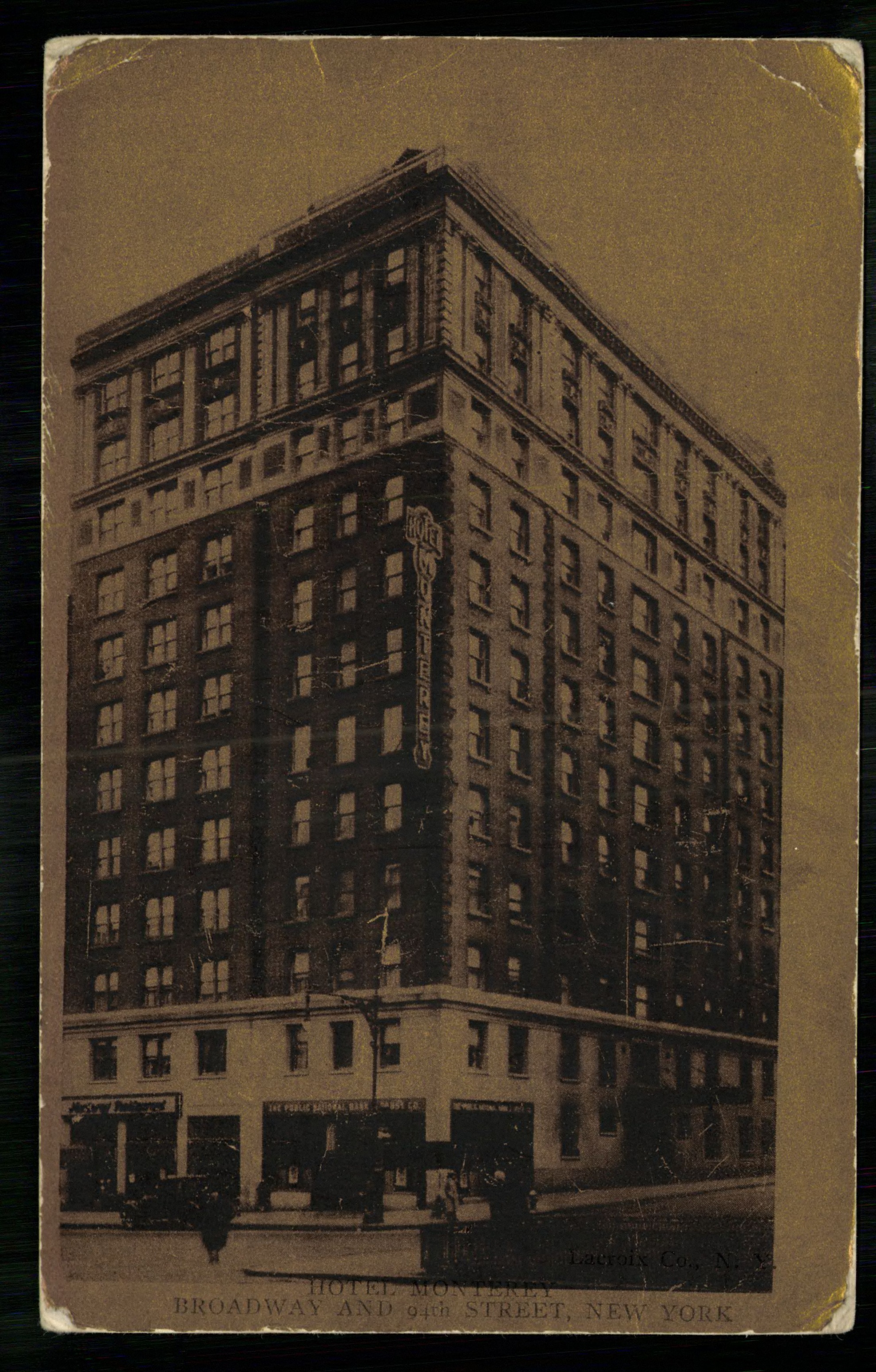 New York; Broadway and 94th Street. Hotel Monterey (Magyar Kereskedelmi és Vendéglátóipari Múzeum CC BY-NC-ND)