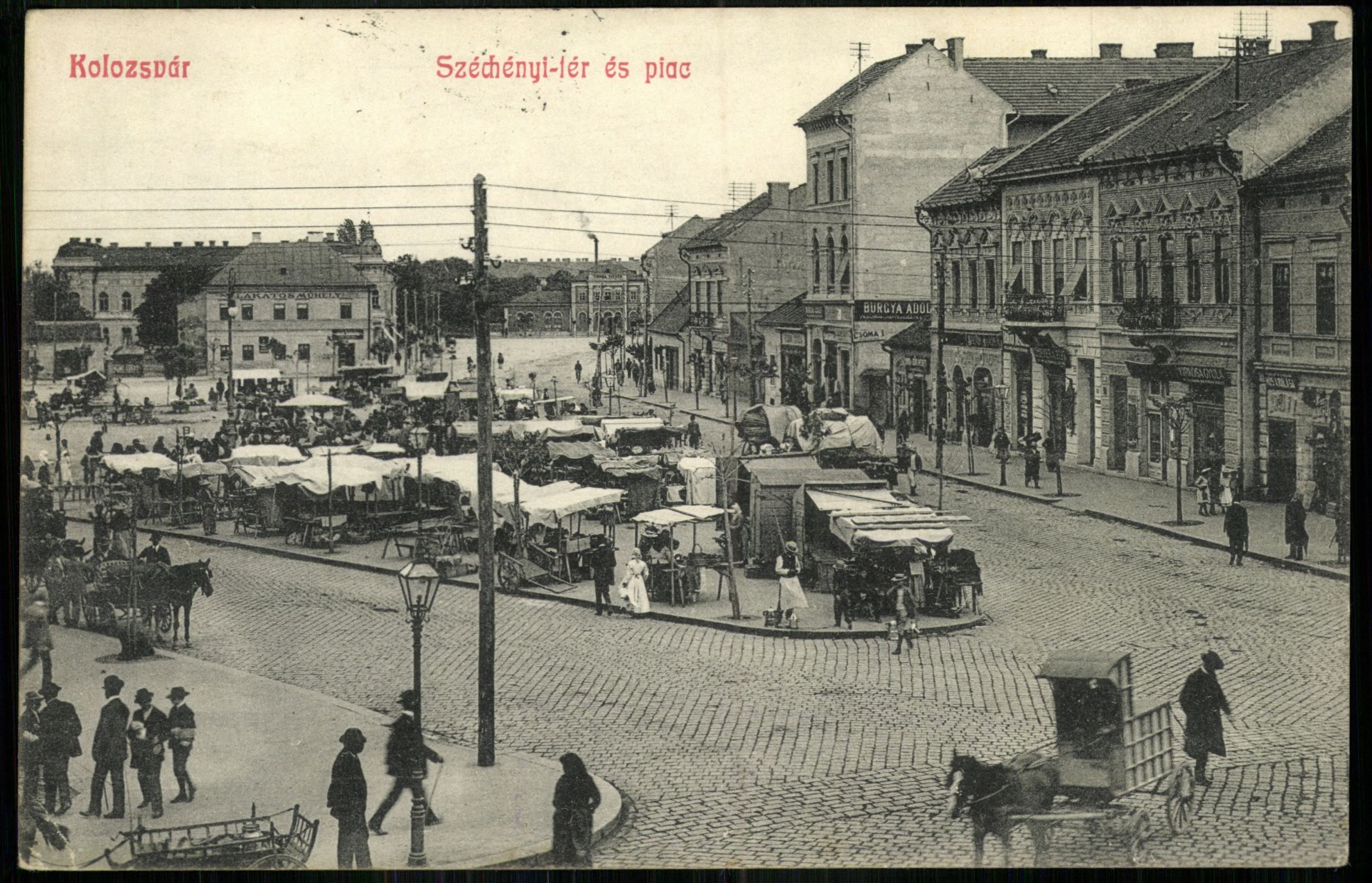 Kolozsvár; Széchényi tér és piac (Magyar Kereskedelmi és Vendéglátóipari Múzeum CC BY-NC-ND)