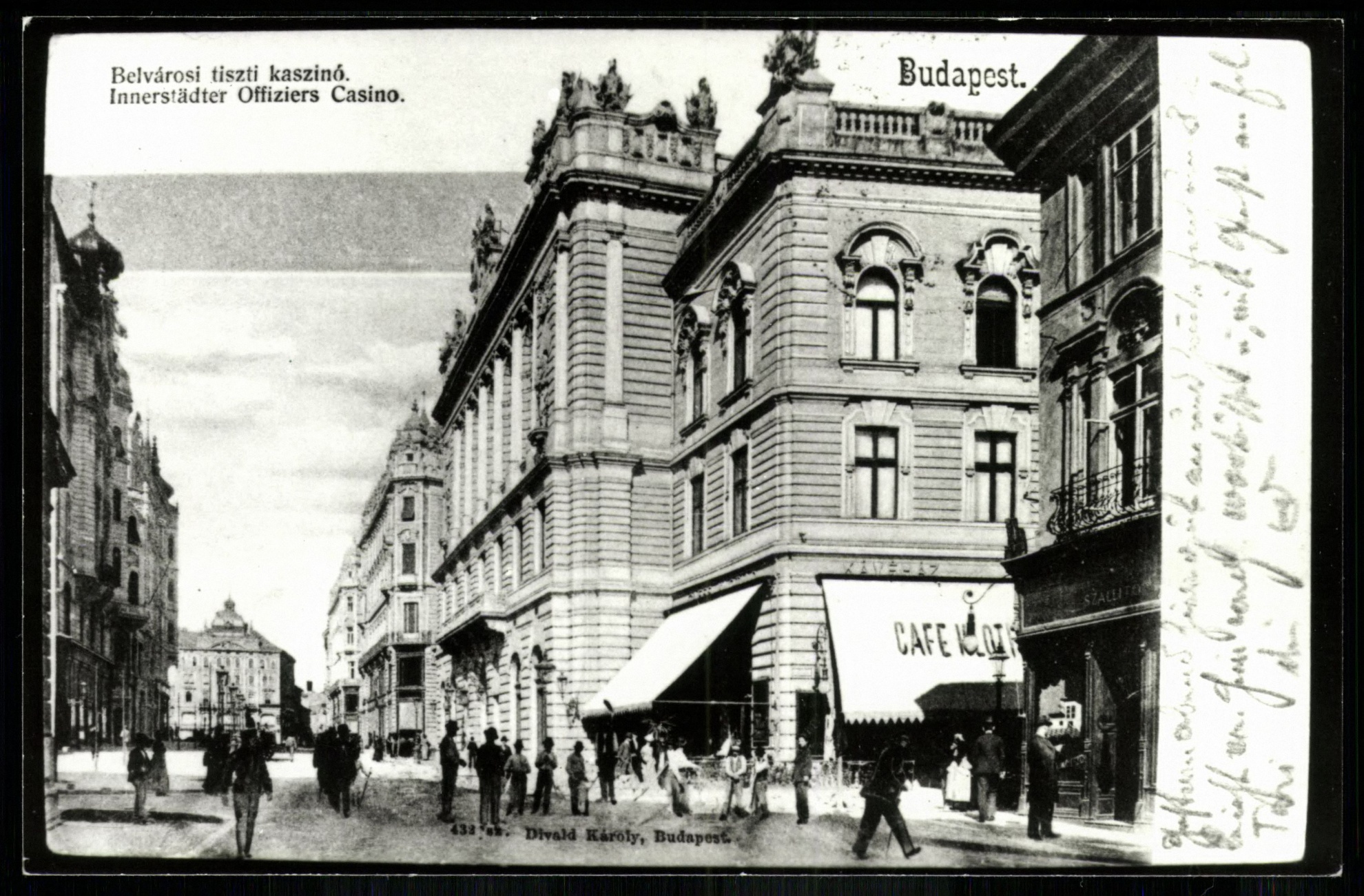 Budapest Belvárosi Tiszti Kaszinó. Klotild kávéház (Magyar Kereskedelmi és Vendéglátóipari Múzeum CC BY-NC-ND)