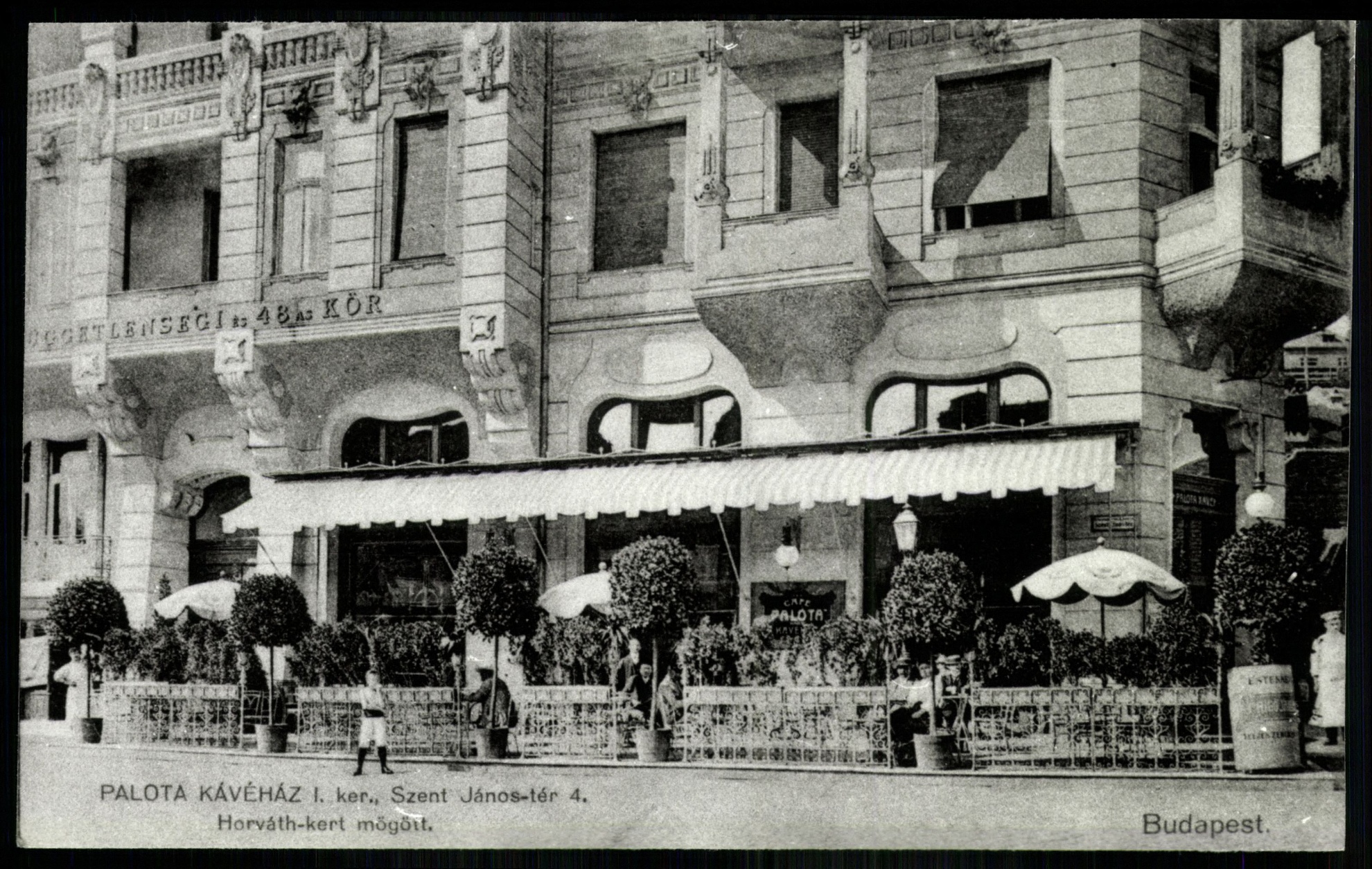 Budapest Palota kávéház, I., Szent János tér 4. Horváth-kert mögött (Magyar Kereskedelmi és Vendéglátóipari Múzeum CC BY-NC-ND)
