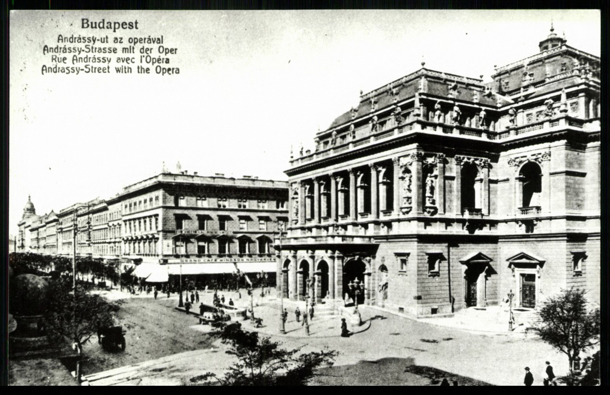 Budapest Andrássy út az Operával. Windsor nagykávéház. (Magyar Kereskedelmi és Vendéglátóipari Múzeum CC BY-NC-ND)