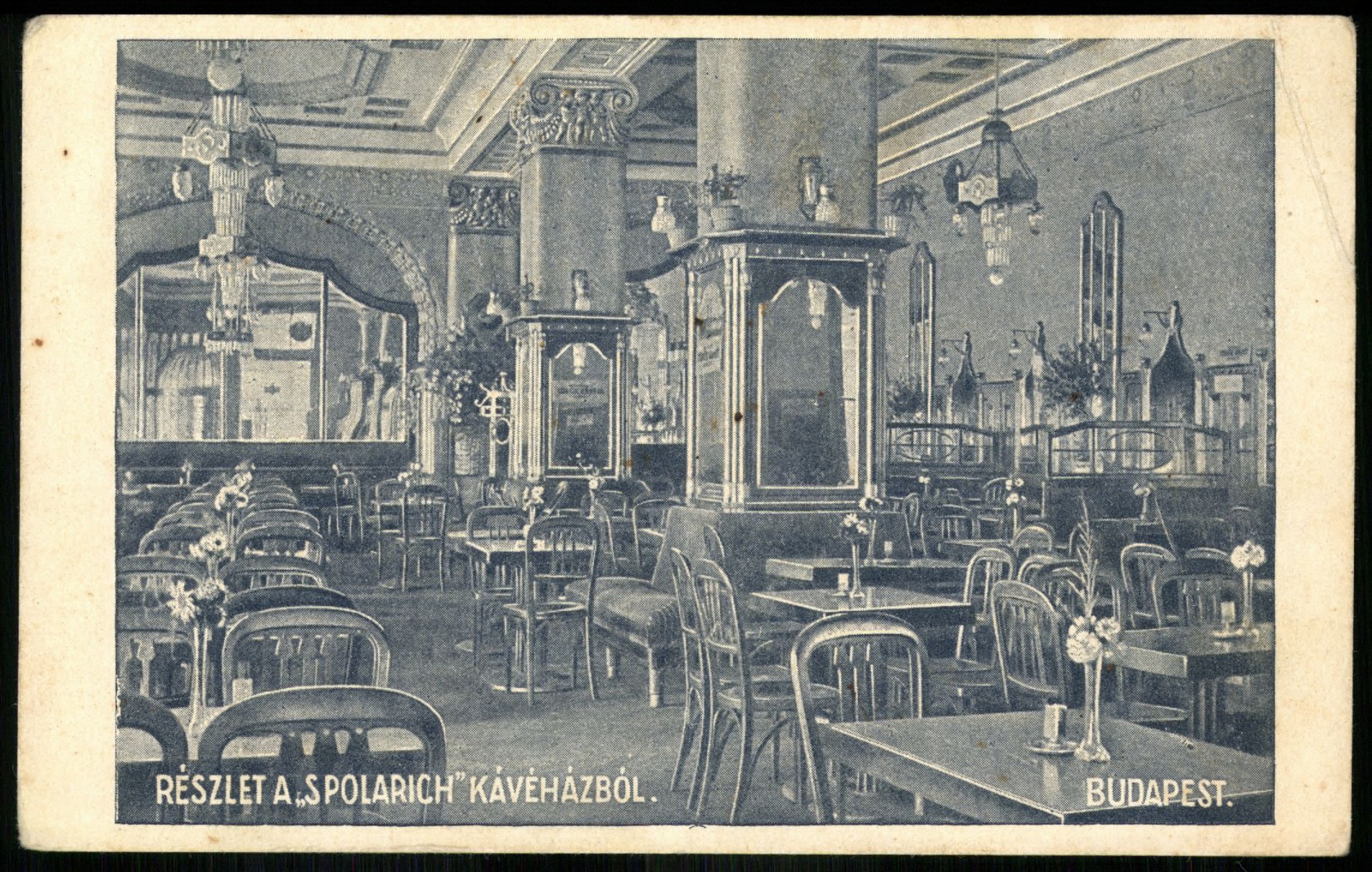 Részlet a „Spolarich” kávéházból, Budapest, VIII., József körút 37-39. (Magyar Kereskedelmi és Vendéglátóipari Múzeum CC BY-NC-ND)