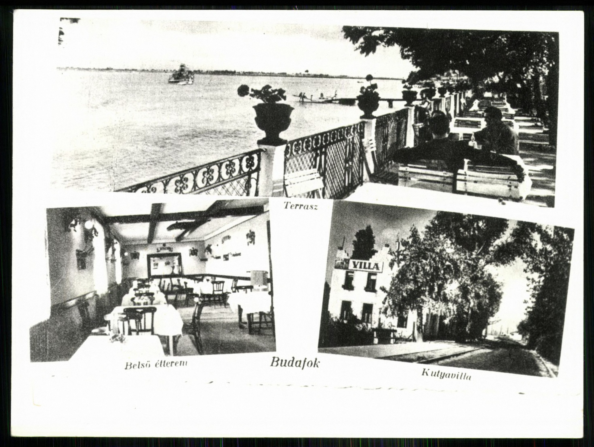 Budafok. Belső étterem; Terasz; Kutya villa (Magyar Kereskedelmi és Vendéglátóipari Múzeum CC BY-NC-ND)