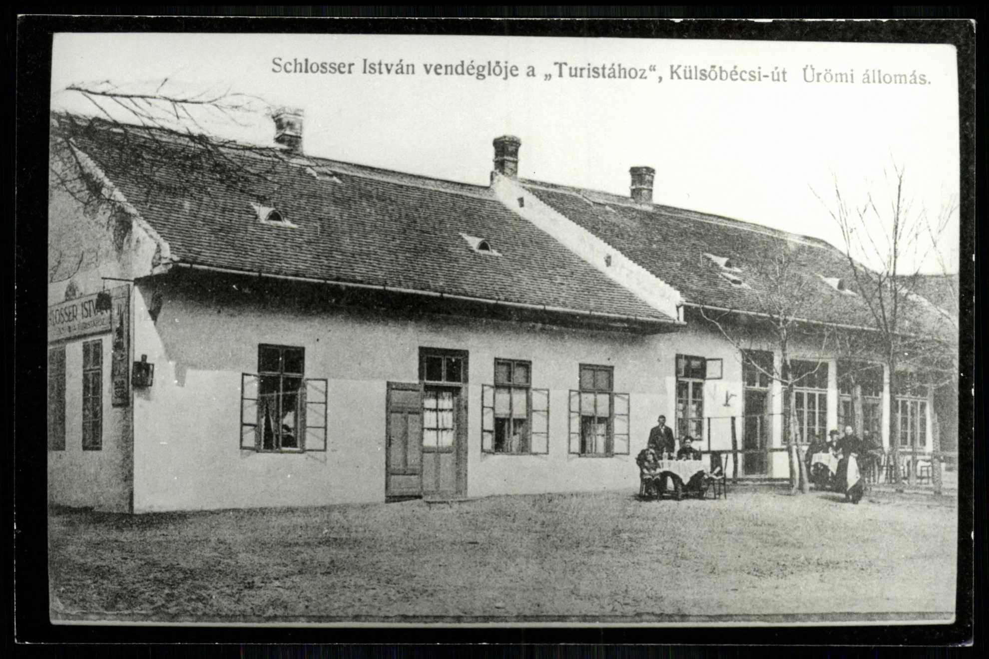 Schlosser István vendéglője a „Turistához”, Külső-Bécsi út, Ürömi állomás (Magyar Kereskedelmi és Vendéglátóipari Múzeum CC BY-NC-ND)
