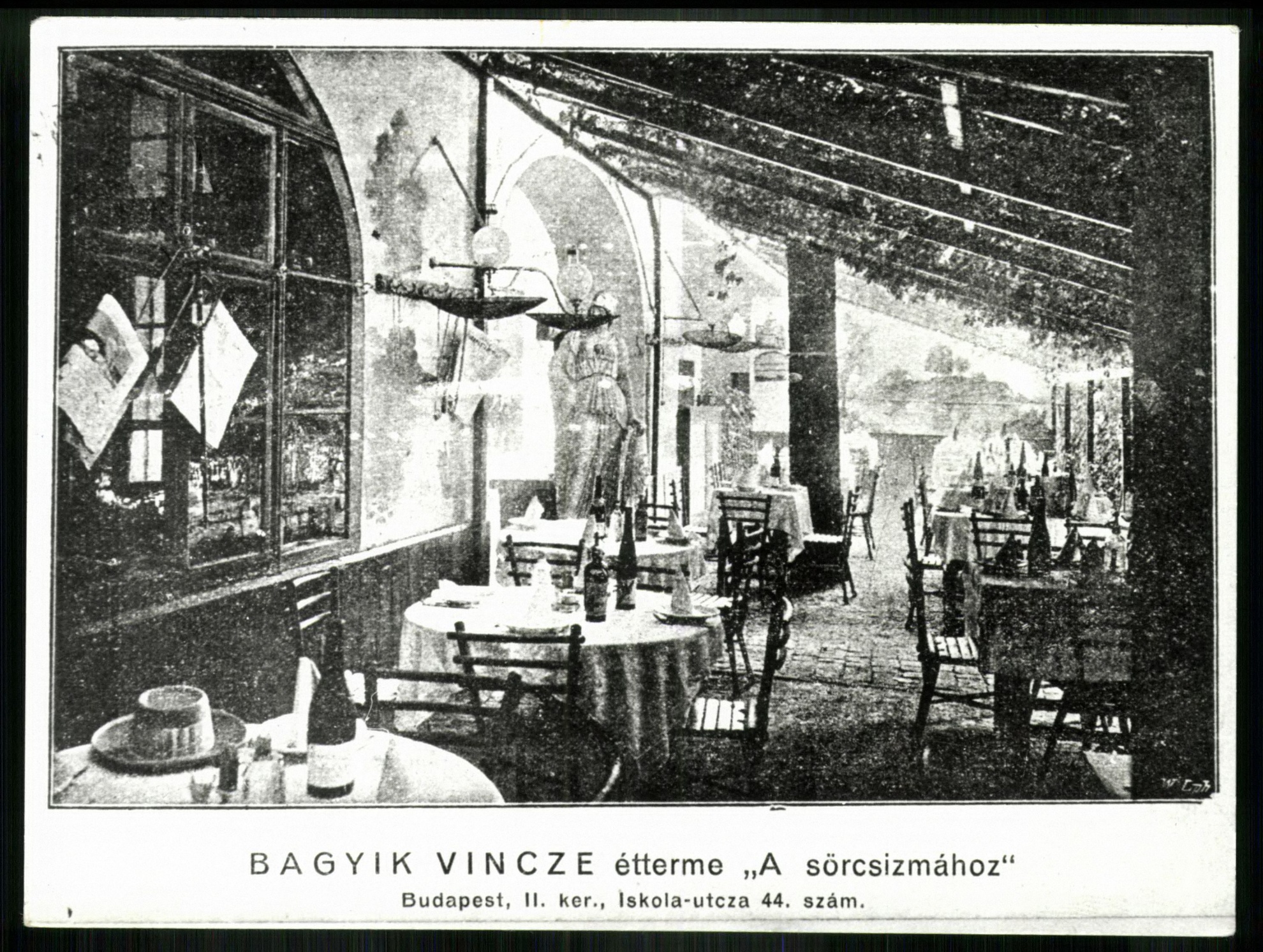 Bagyik Vince étterem „A sörcsizmához”, Budapest, II., Iskola u. 44. (Magyar Kereskedelmi és Vendéglátóipari Múzeum CC BY-NC-ND)