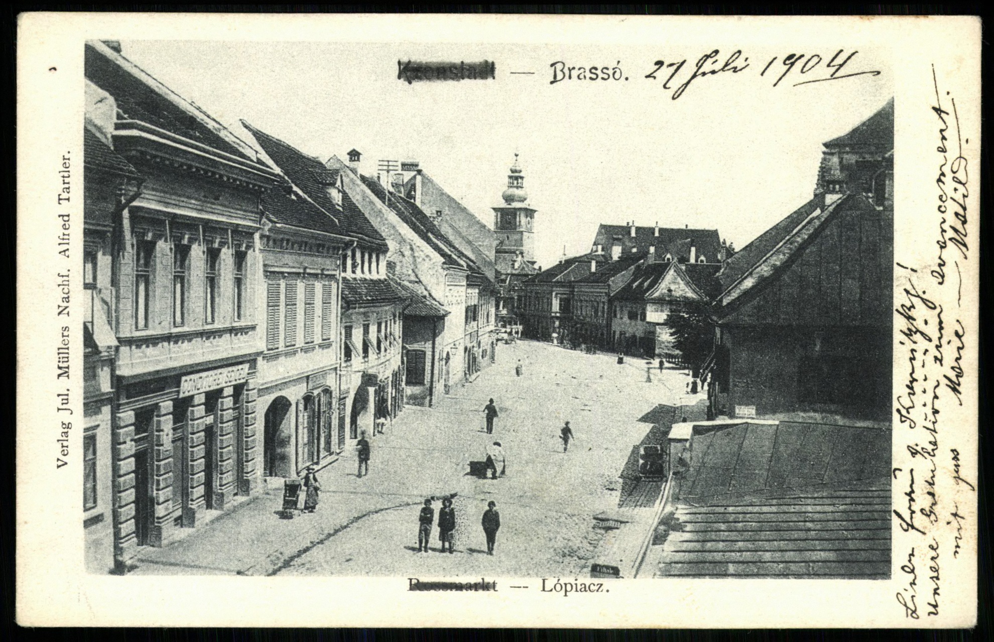 Brassó Lópiac. Balra Conditorei (Magyar Kereskedelmi és Vendéglátóipari Múzeum CC BY-NC-ND)