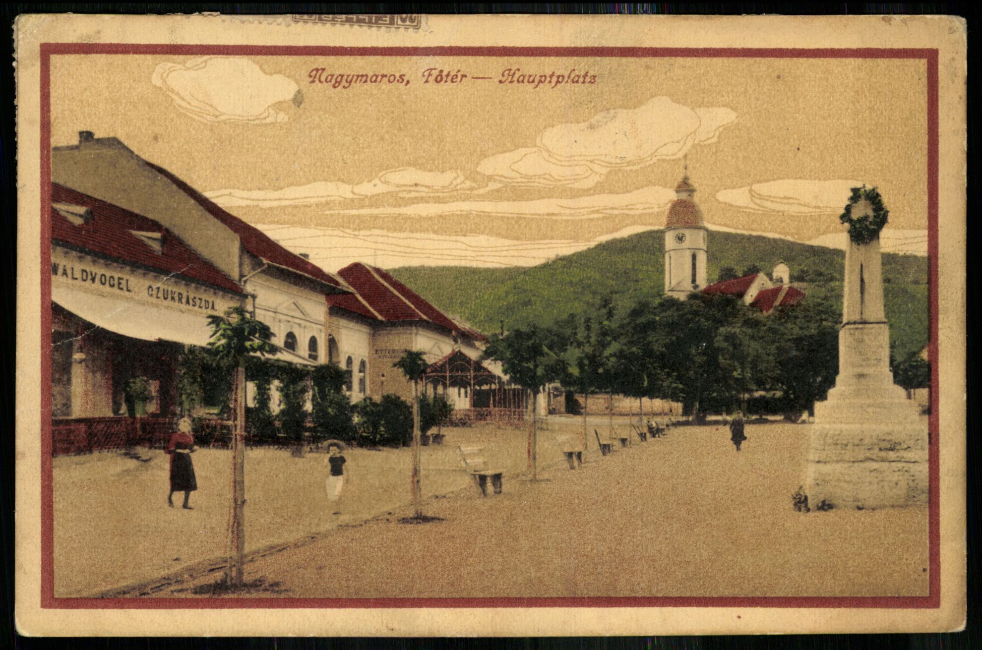 Nagymaros Fő tér. Waldvocel cukrászda (Magyar Kereskedelmi és Vendéglátóipari Múzeum CC BY-NC-ND)