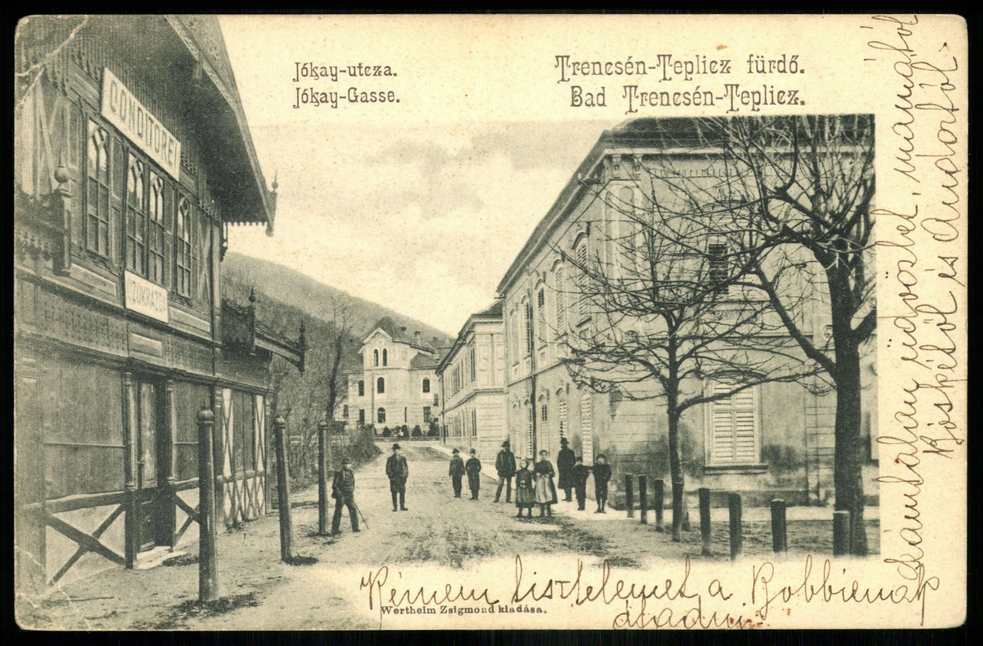 Trencsén-Teplic-fürdő Jókai utca. Cukrászda (Magyar Kereskedelmi és Vendéglátóipari Múzeum CC BY-NC-ND)