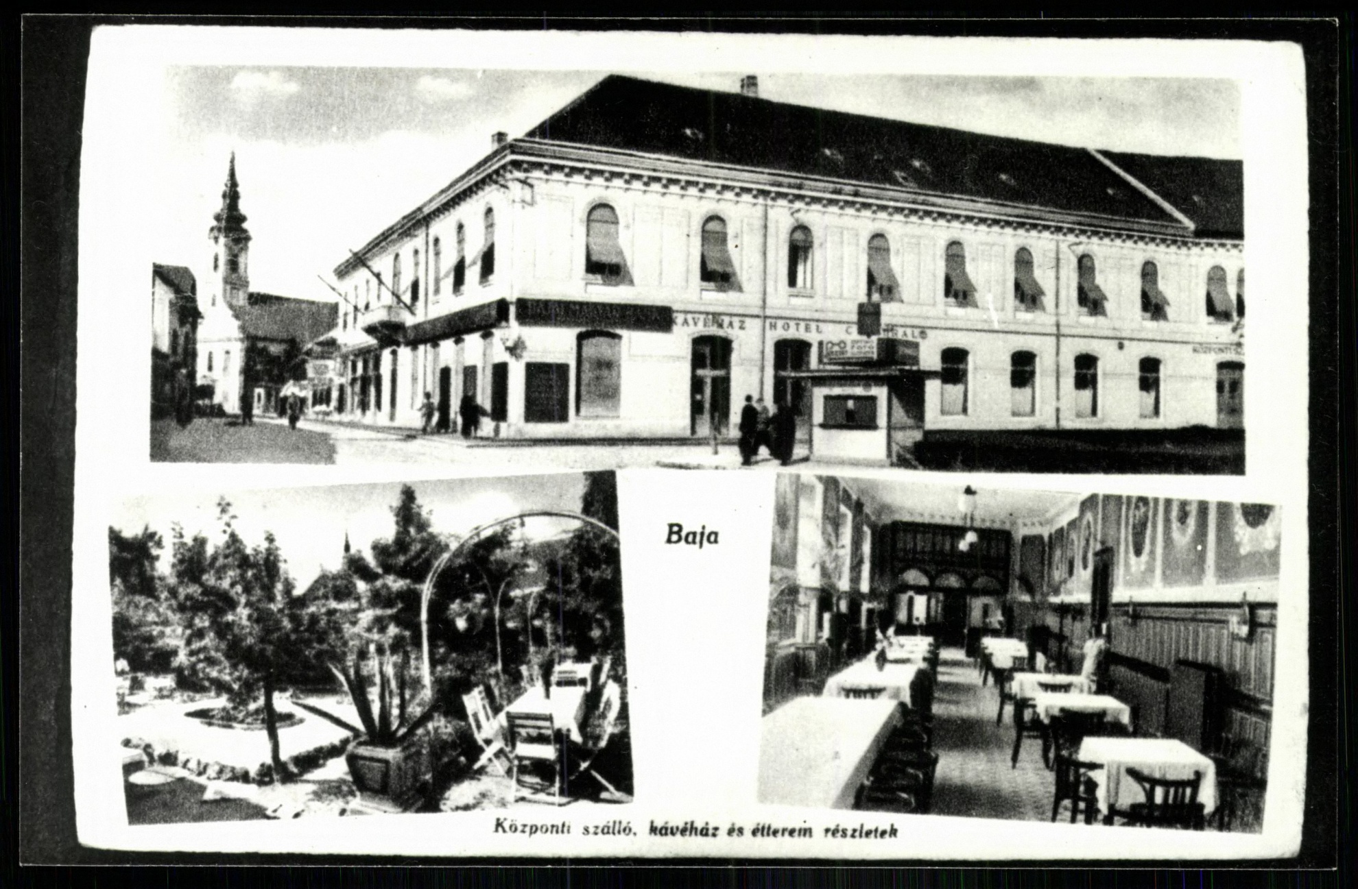 Baja Központi szálló, kávéház és étterem részletek (Magyar Kereskedelmi és Vendéglátóipari Múzeum CC BY-NC-ND)