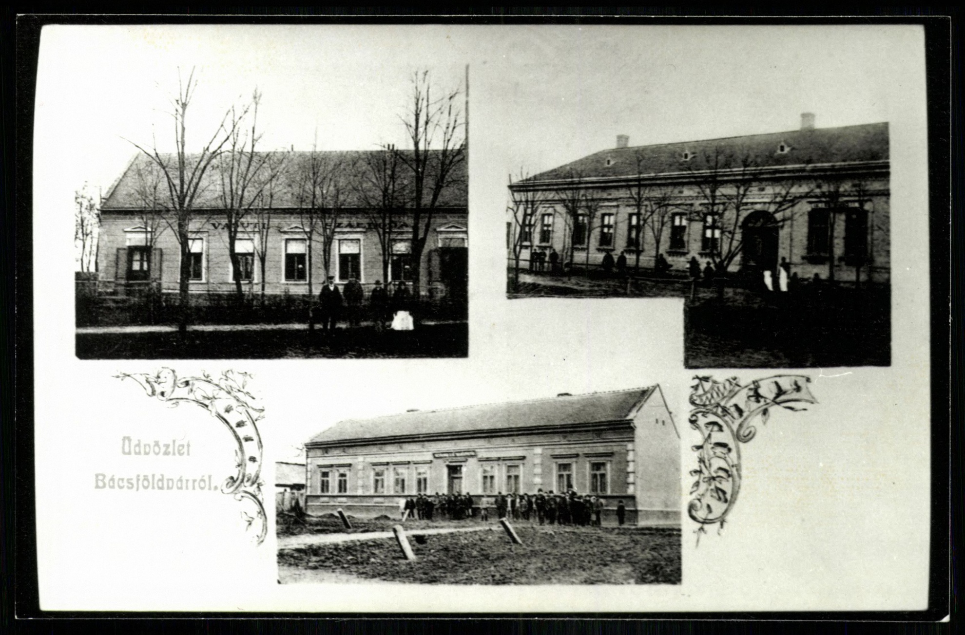 Bácsföldvár Balra fent Vasúti szálloda (Magyar Kereskedelmi és Vendéglátóipari Múzeum CC BY-NC-ND)
