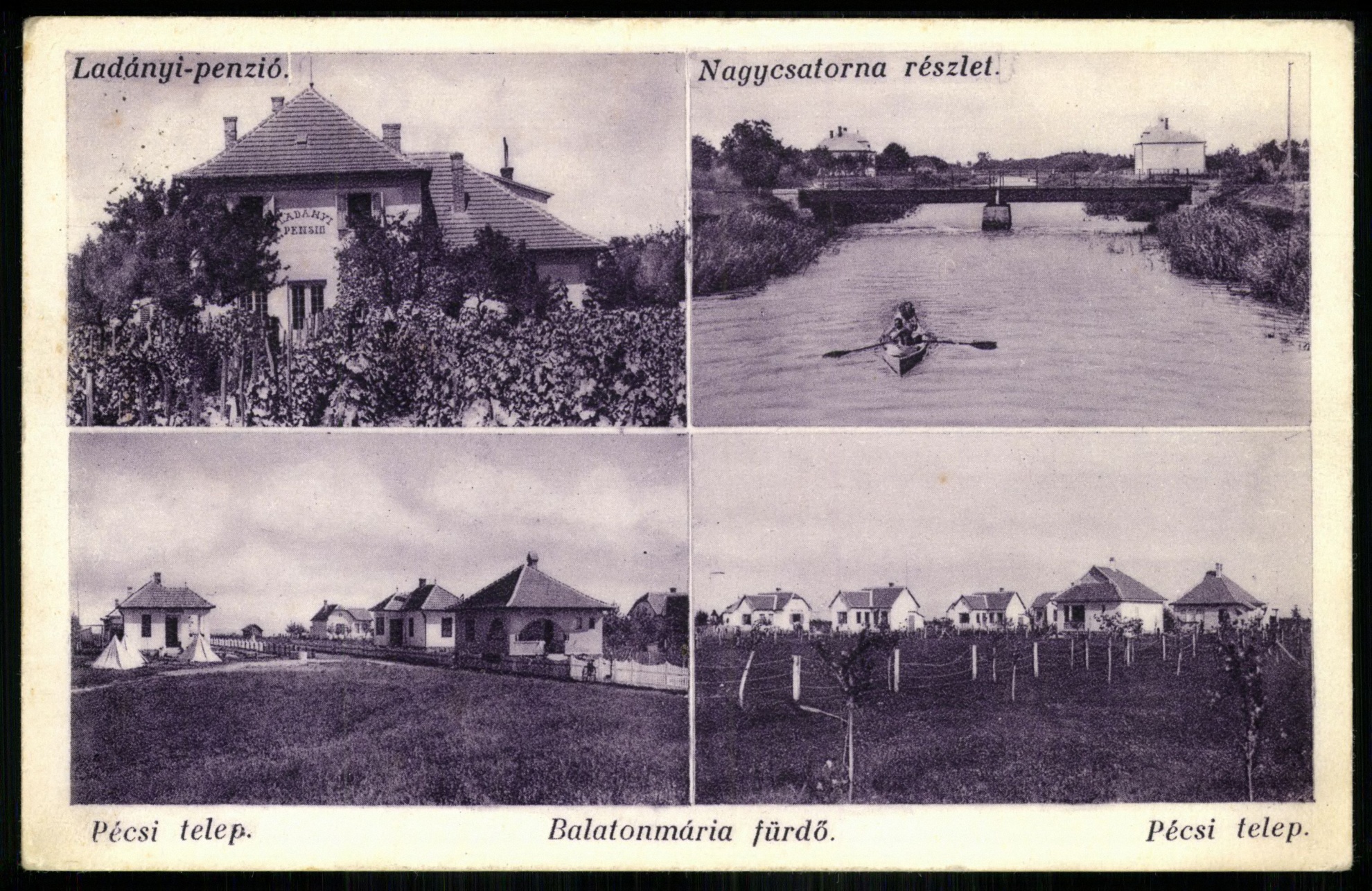 Balatonmária-fürdő Ladányi-penzió, Nagycsatorna részlet, Pécsi telep, Pécsi telep (Magyar Kereskedelmi és Vendéglátóipari Múzeum CC BY-NC-ND)
