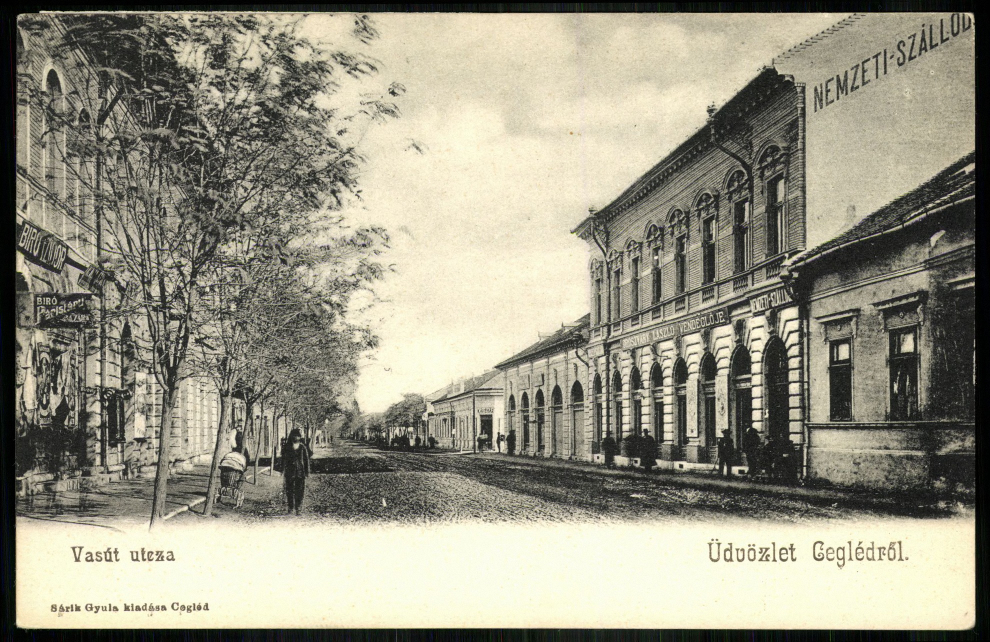 Cegléd Vasút utca. Nemzeti Szálloda (Magyar Kereskedelmi és Vendéglátóipari Múzeum CC BY-NC-ND)