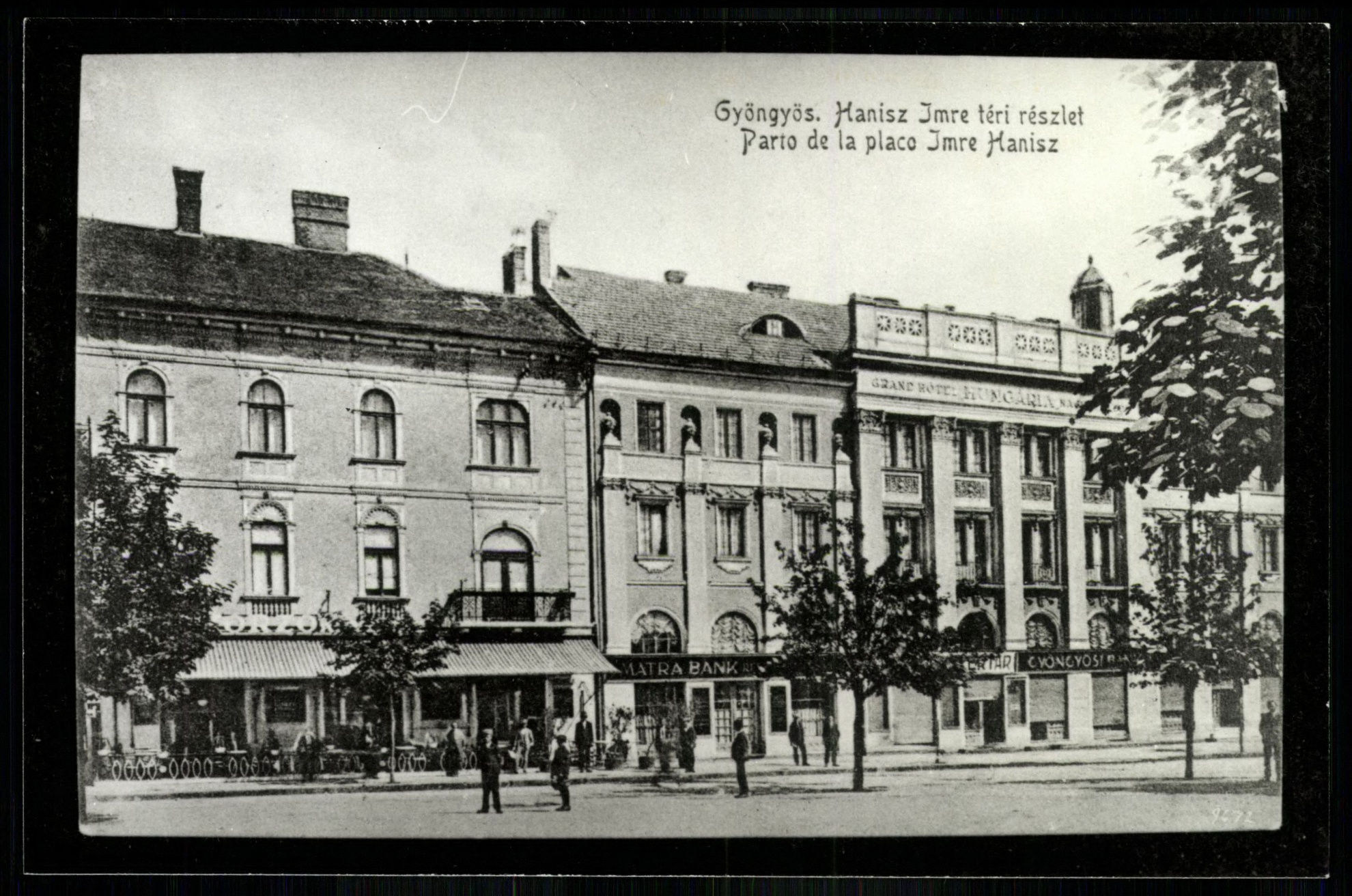 Gyöngyös Hanisz Imre téri részlet. Grand Hotel Hungaria (Magyar Kereskedelmi és Vendéglátóipari Múzeum CC BY-NC-ND)