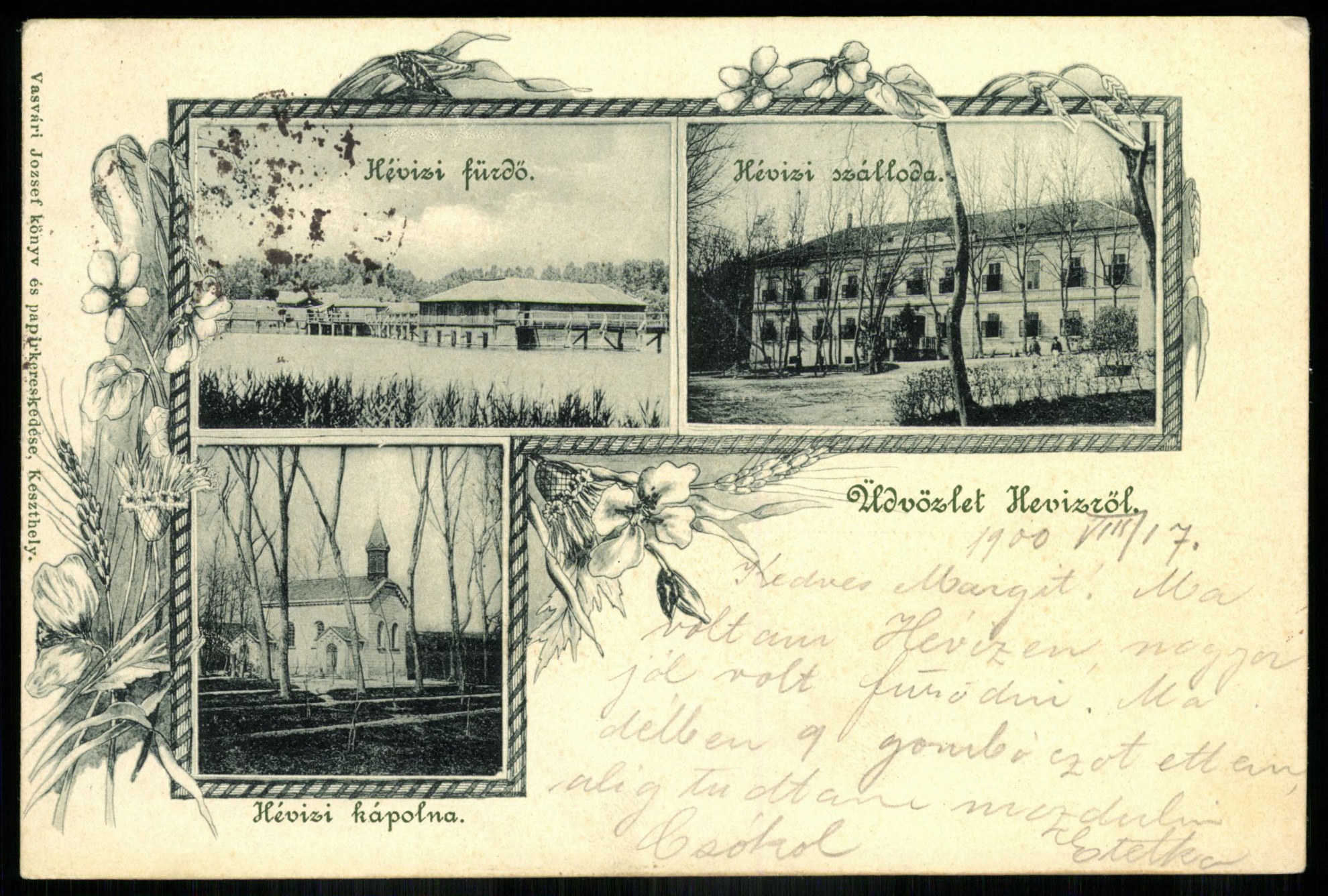 Hévíz Hévízi fürdő, Hévízi szálloda, Hévízi kápolna (Magyar Kereskedelmi és Vendéglátóipari Múzeum CC BY-NC-ND)