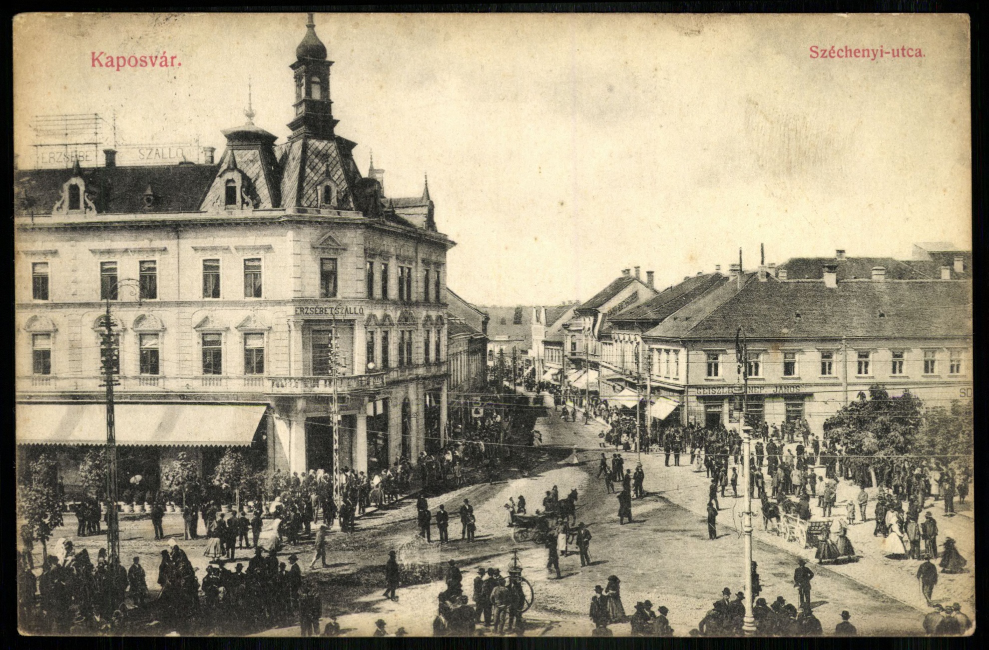 Kaposvár Széchenyi utca. Erzsébet szálló (Magyar Kereskedelmi és Vendéglátóipari Múzeum CC BY-NC-ND)