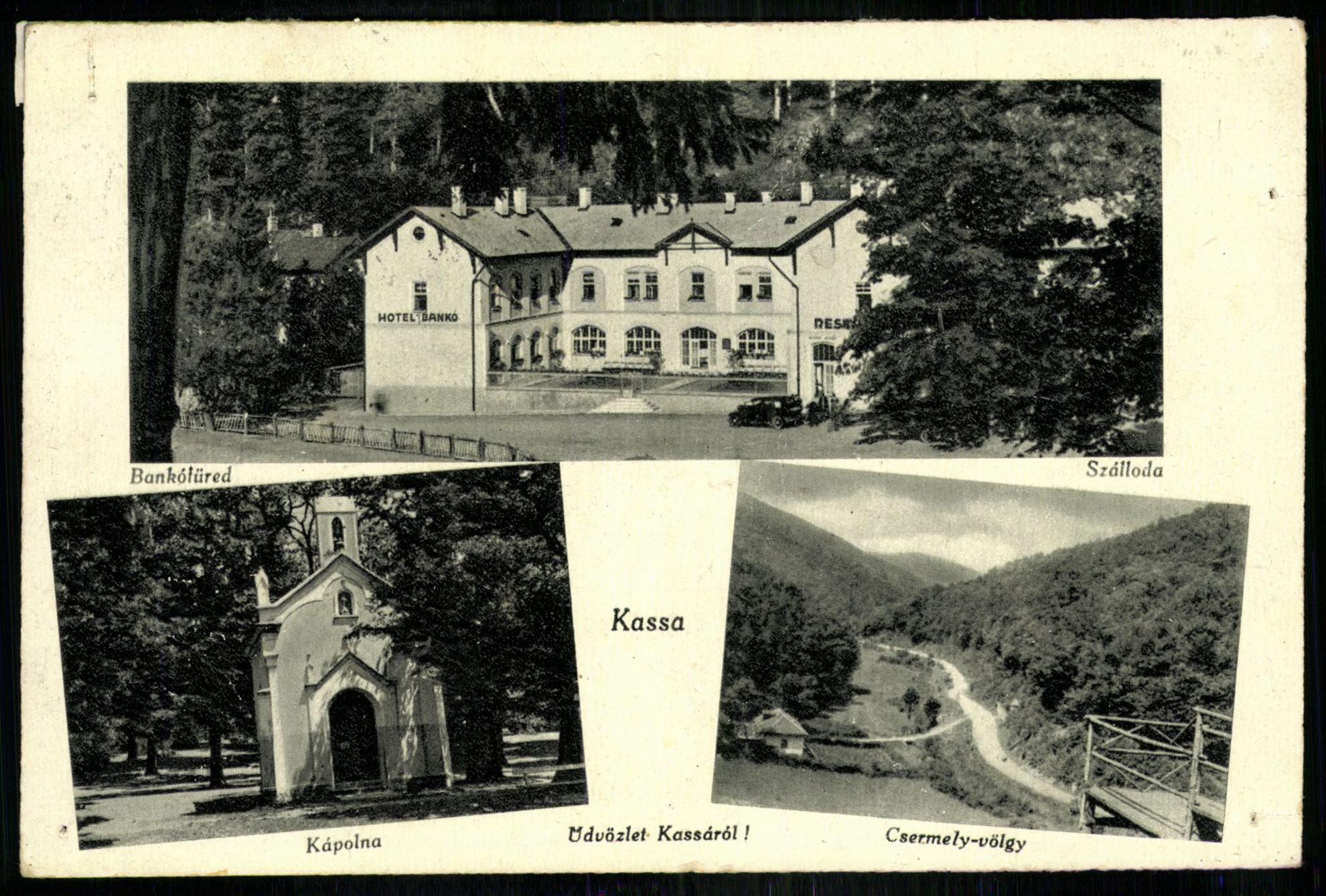 Kassa Bankófüred, Kápolna, Csermely-völgy, Szálloda (Magyar Kereskedelmi és Vendéglátóipari Múzeum CC BY-NC-ND)